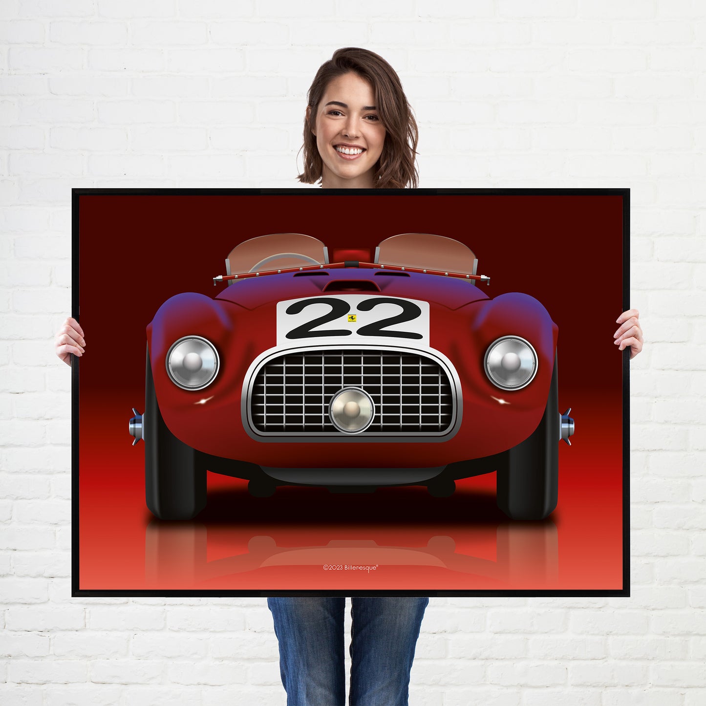 Ferrari 166mm Barchetta Endurance Racing Car Wall Poster