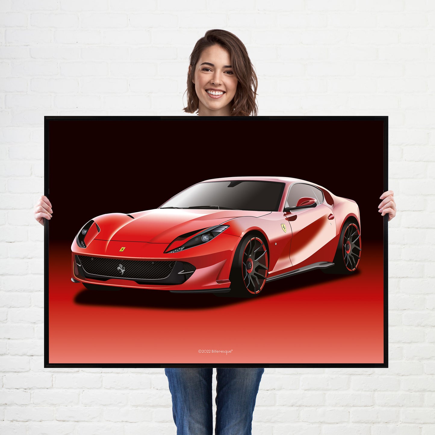 Ferrari 812 Superfast Supercar Poster - fast sports cars Poster