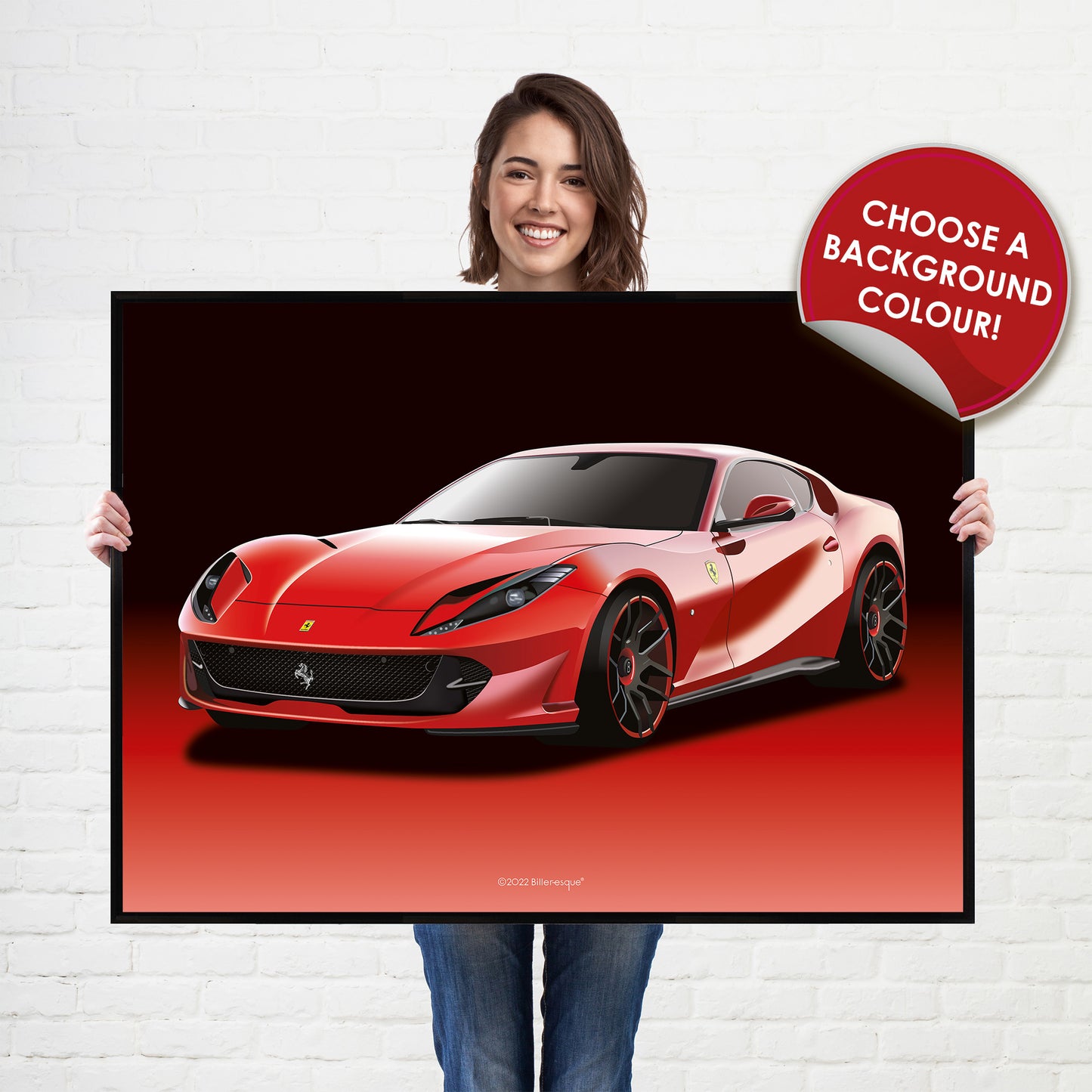 Ferrari 812 Superfast Supercar Poster - fast sports cars Poster