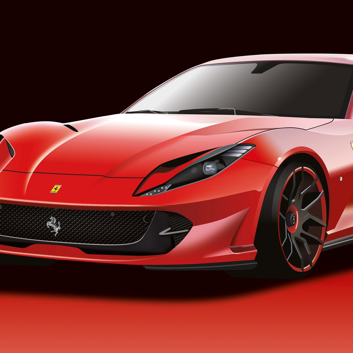 Ferrari 812 Superfast Supercar Poster - fast sports cars Poster