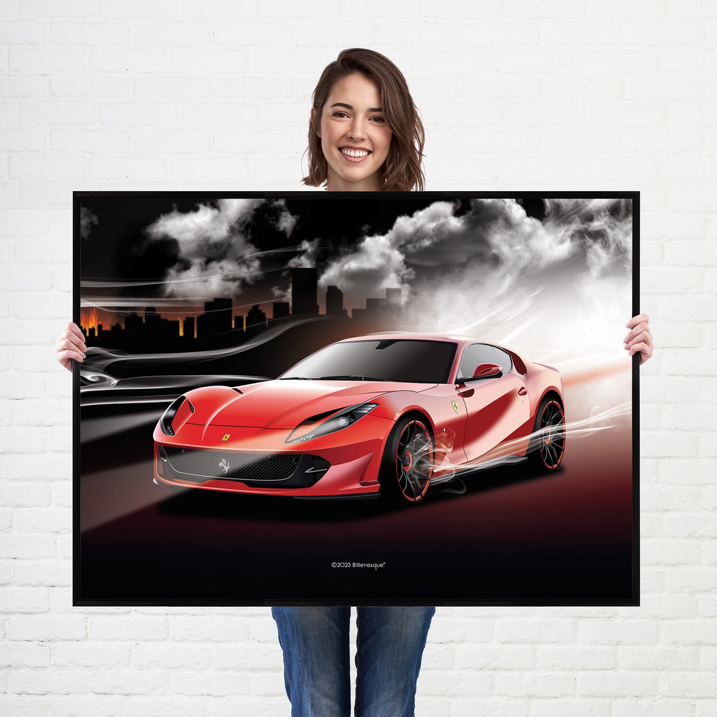 Ferrari 812 Superfast Supercar Poster - fast sports cars Poster