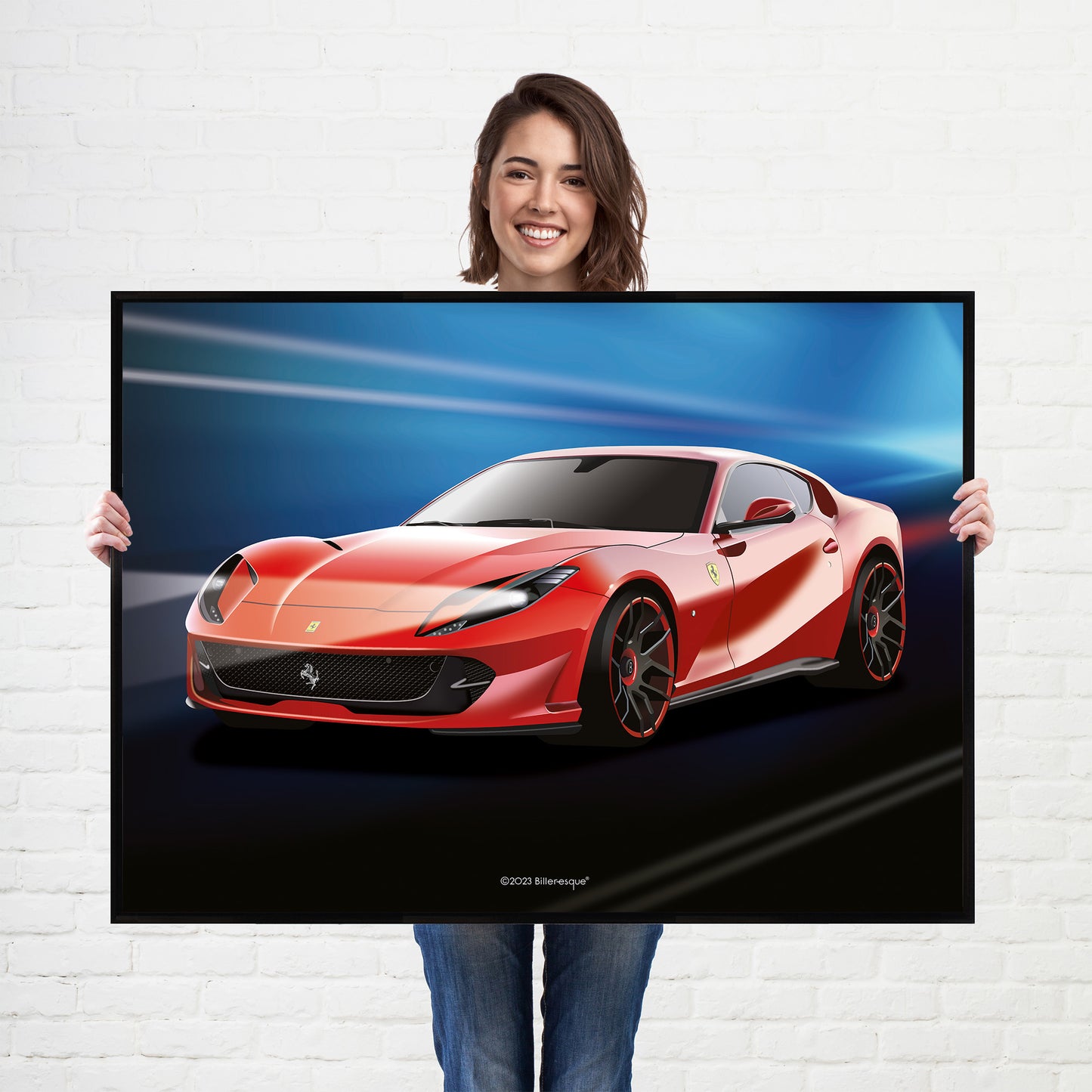 Ferrari 812 Superfast Supercar Poster - fast sports cars Poster