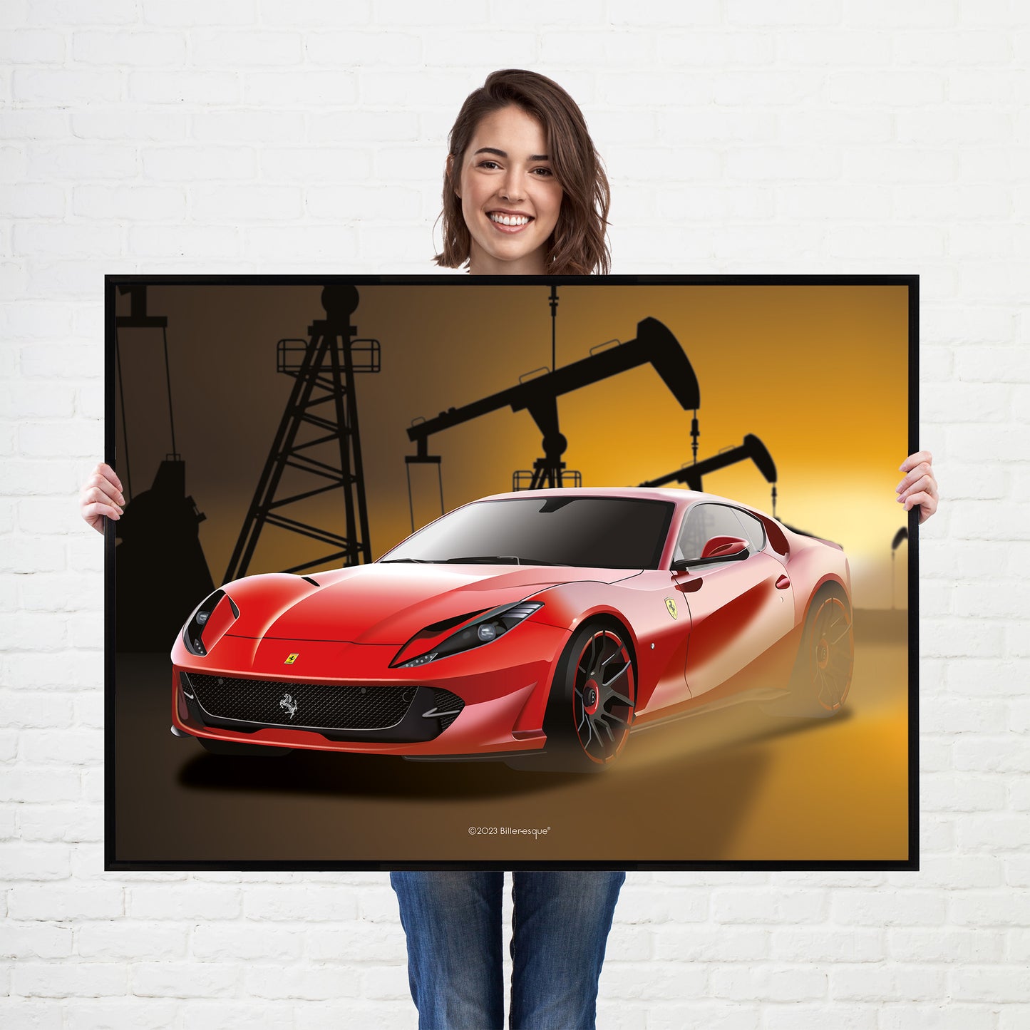 Ferrari 812 Superfast Supercar Poster - fast sports cars Poster