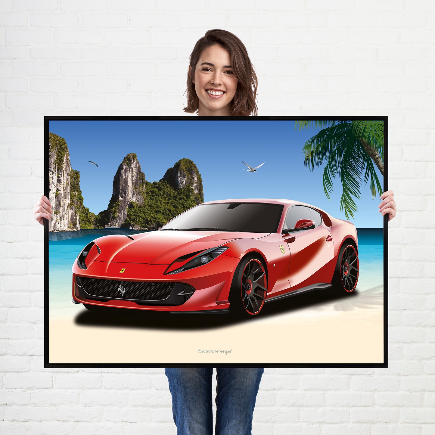 Ferrari 812 Superfast Supercar Poster - fast sports cars Poster