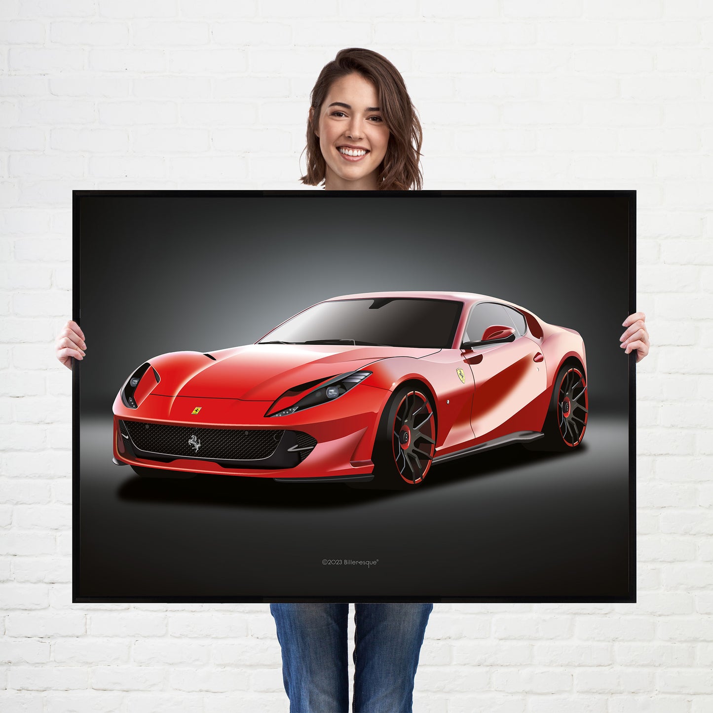 Ferrari 812 Superfast Supercar Poster - fast sports cars Poster