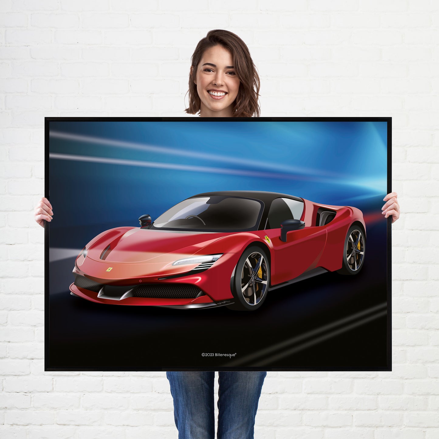 Ferrari SF90 Stradale Supercar Poster - fast sports cars Poster
