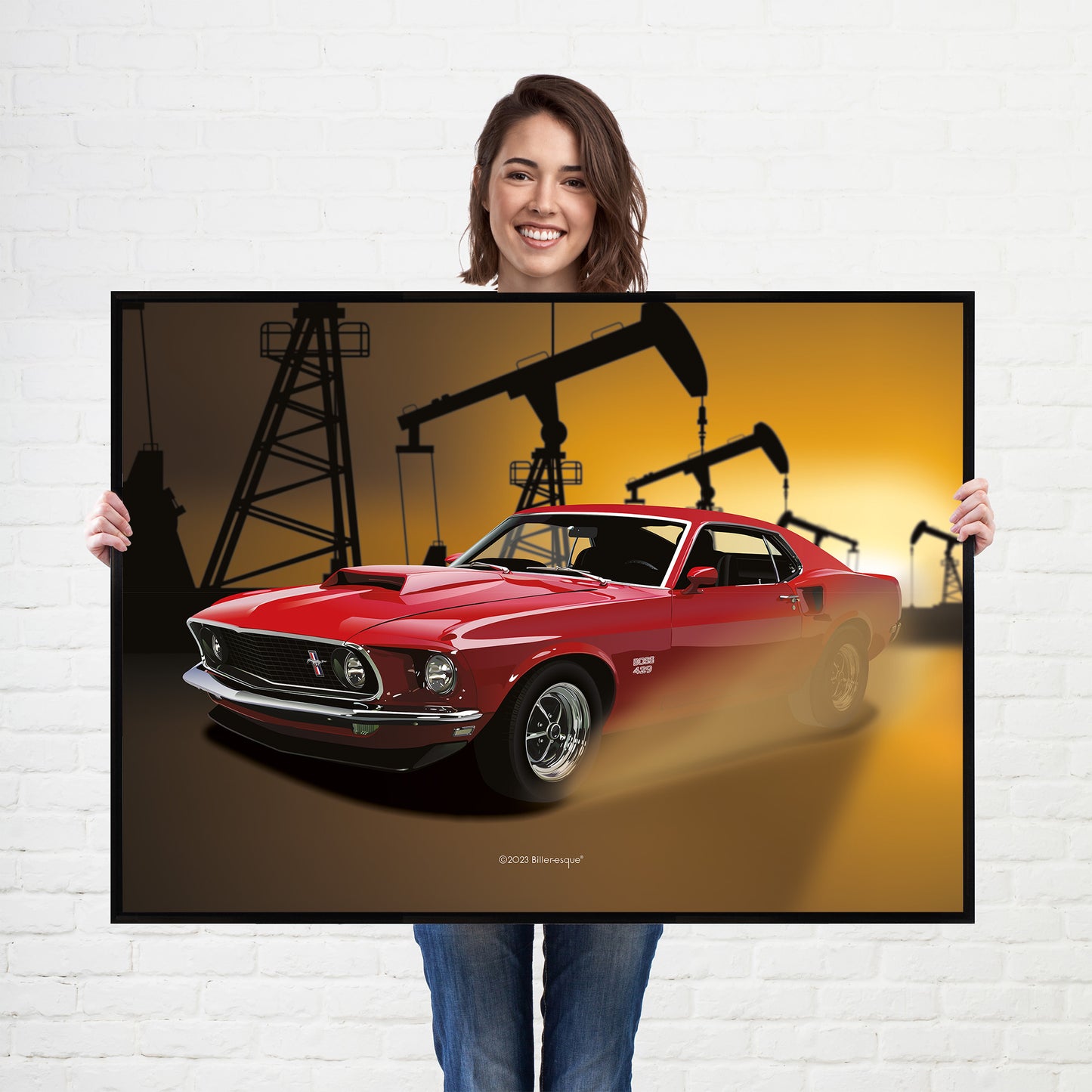 Ford Mustang 429 Boss American Muscle Car Poster