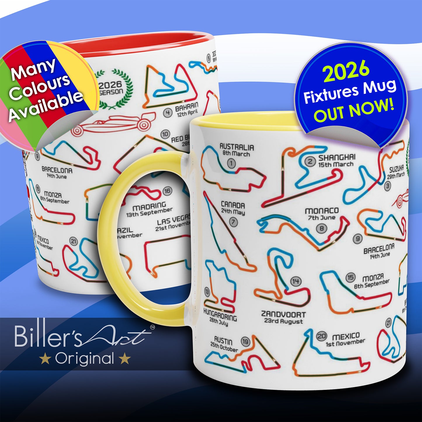 Formula 1 2026 Season Calendar and Circuits Mug