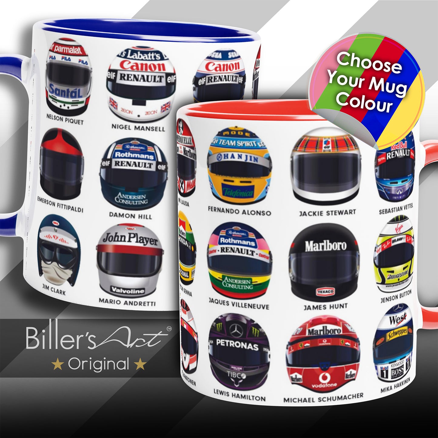 World Champion Grand Prix Winning Legends Helmet Mug
