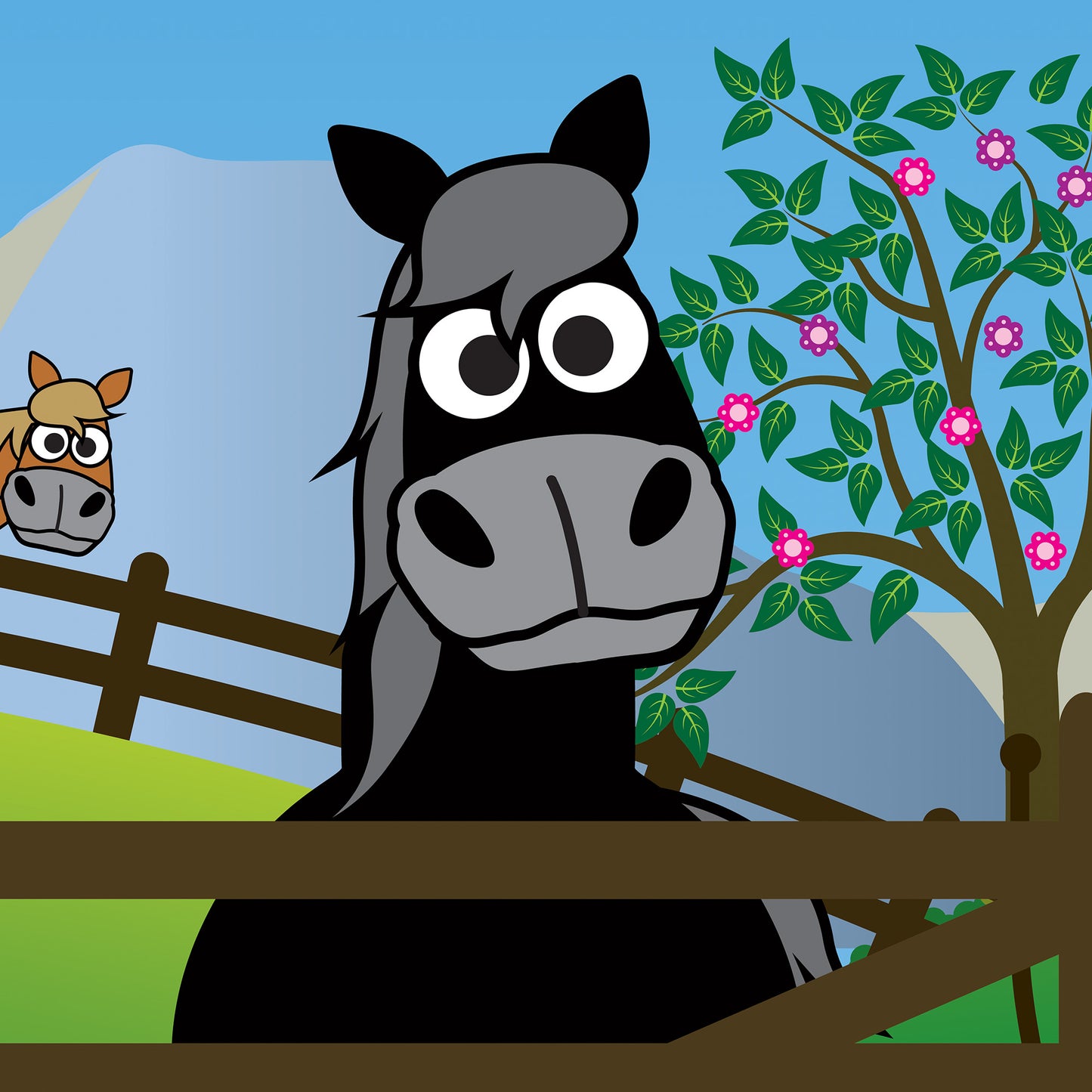 Horses on the Farm Animal Poster Print from the Farm Yard Collection