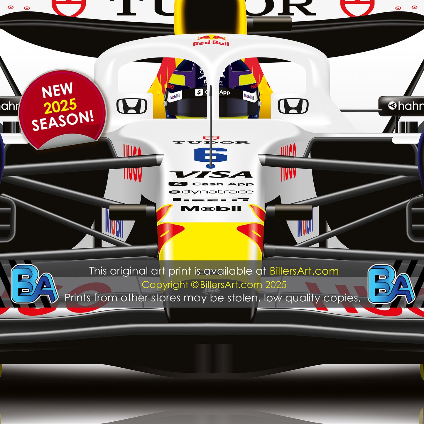 Isack Hadjar Formula 1 Racing Bulls 2025 Racing Car Print