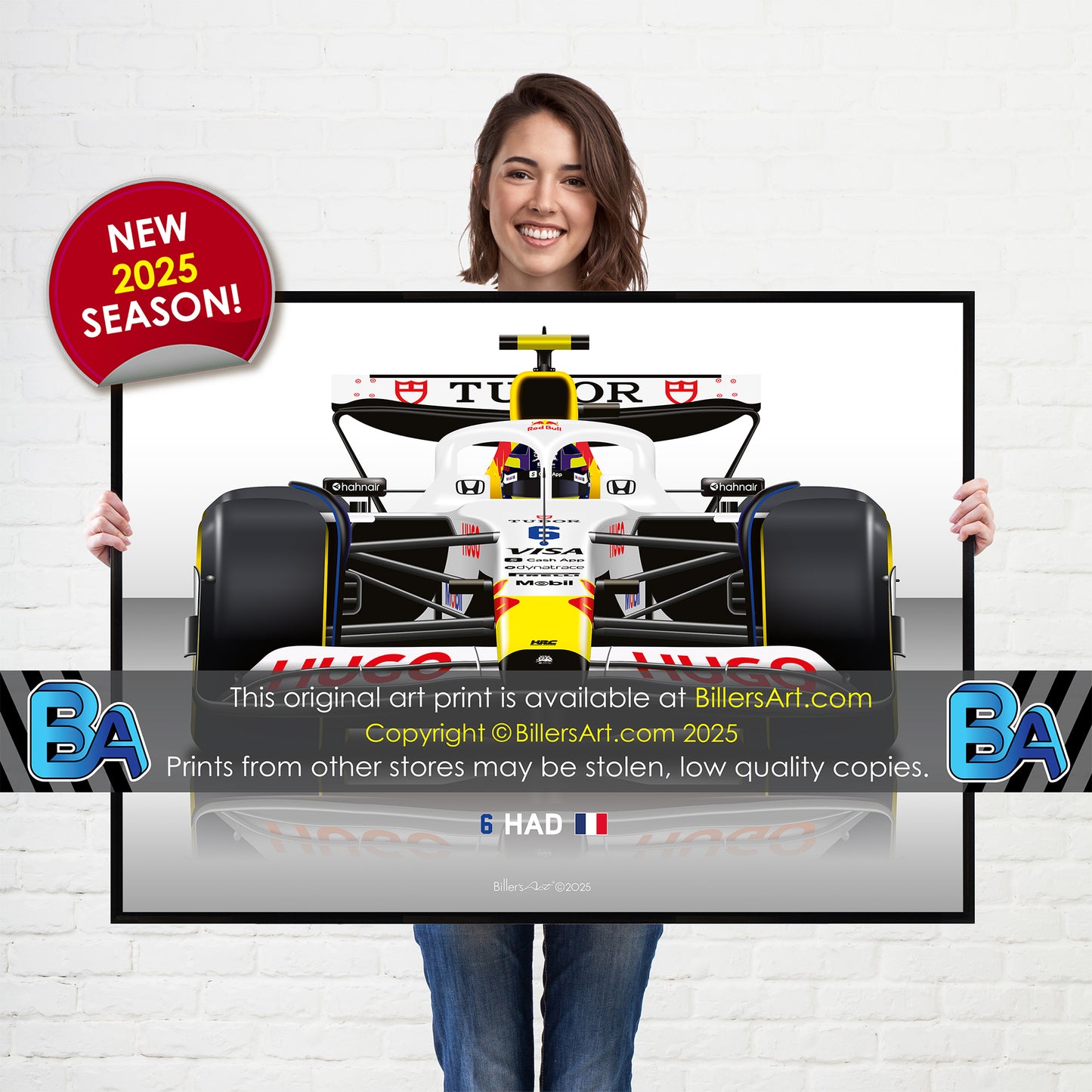 Isack Hadjar Formula 1 Racing Bulls 2025 Racing Car Print