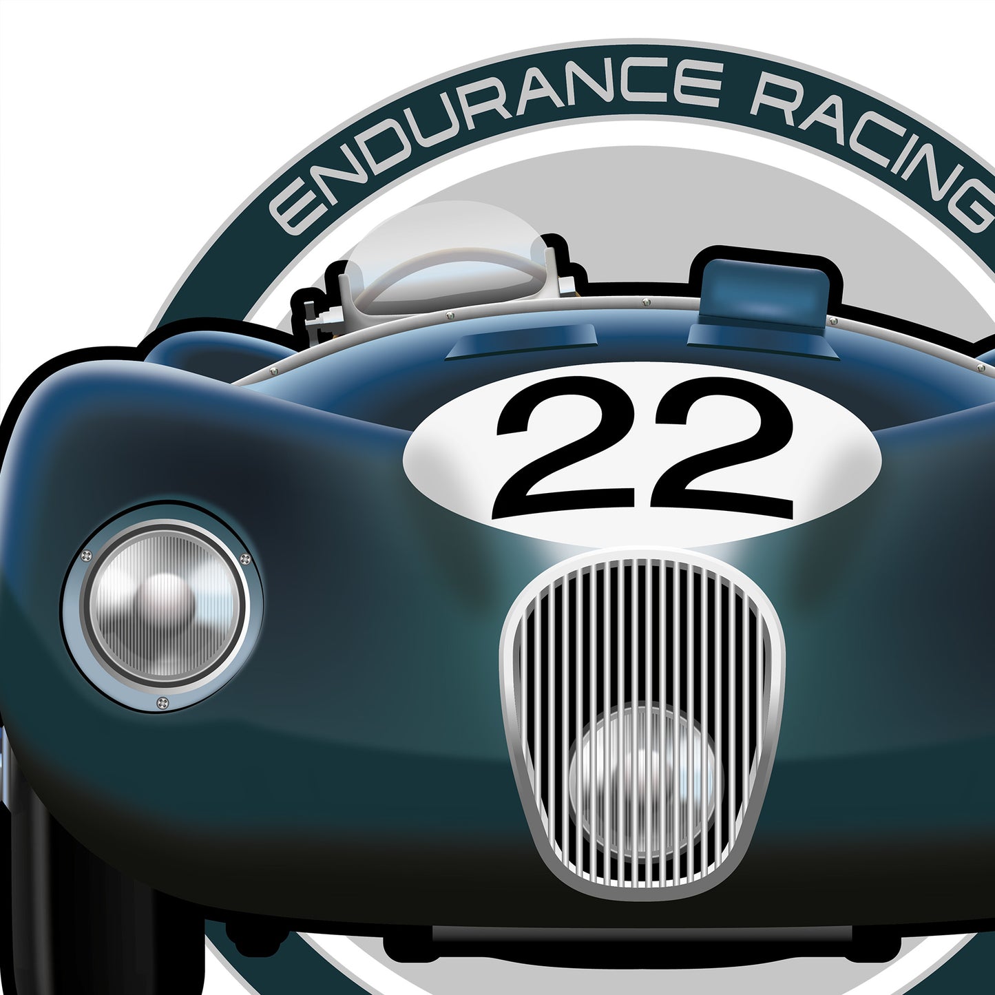 Endurance Racing Jaguar C-Type T-Shirt - Biller's Art