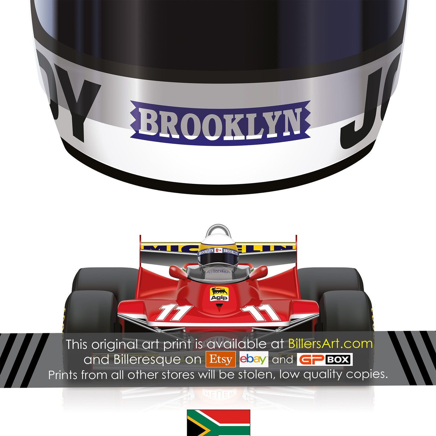 Jody Scheckter 1979 Formula 1 Racing Helmet Print