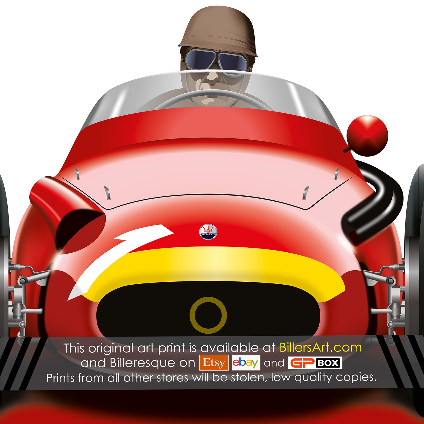 Juan Manuel Fangio Formula 1 Maserati 1957 Racing Car Print