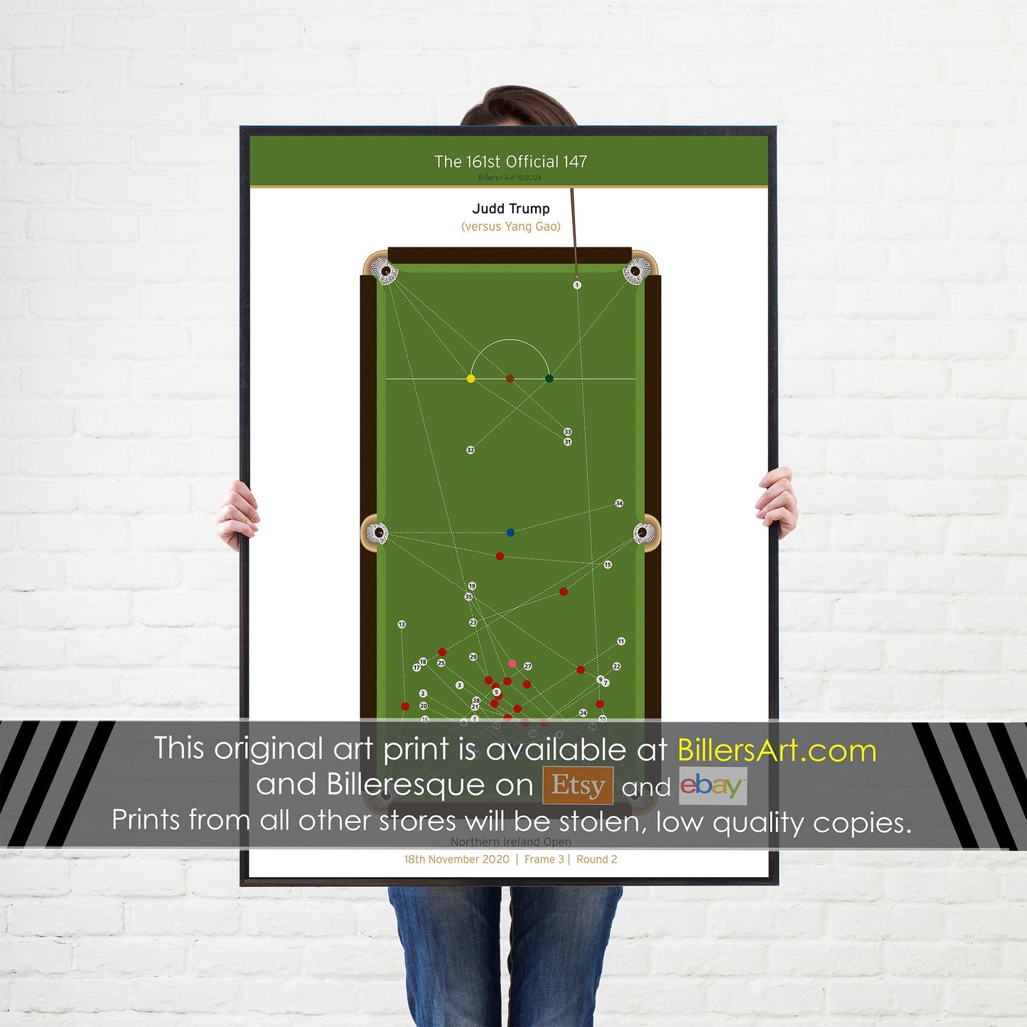 Snooker Judd Trump 147 Poster 2020 - Snooker print wall art gift