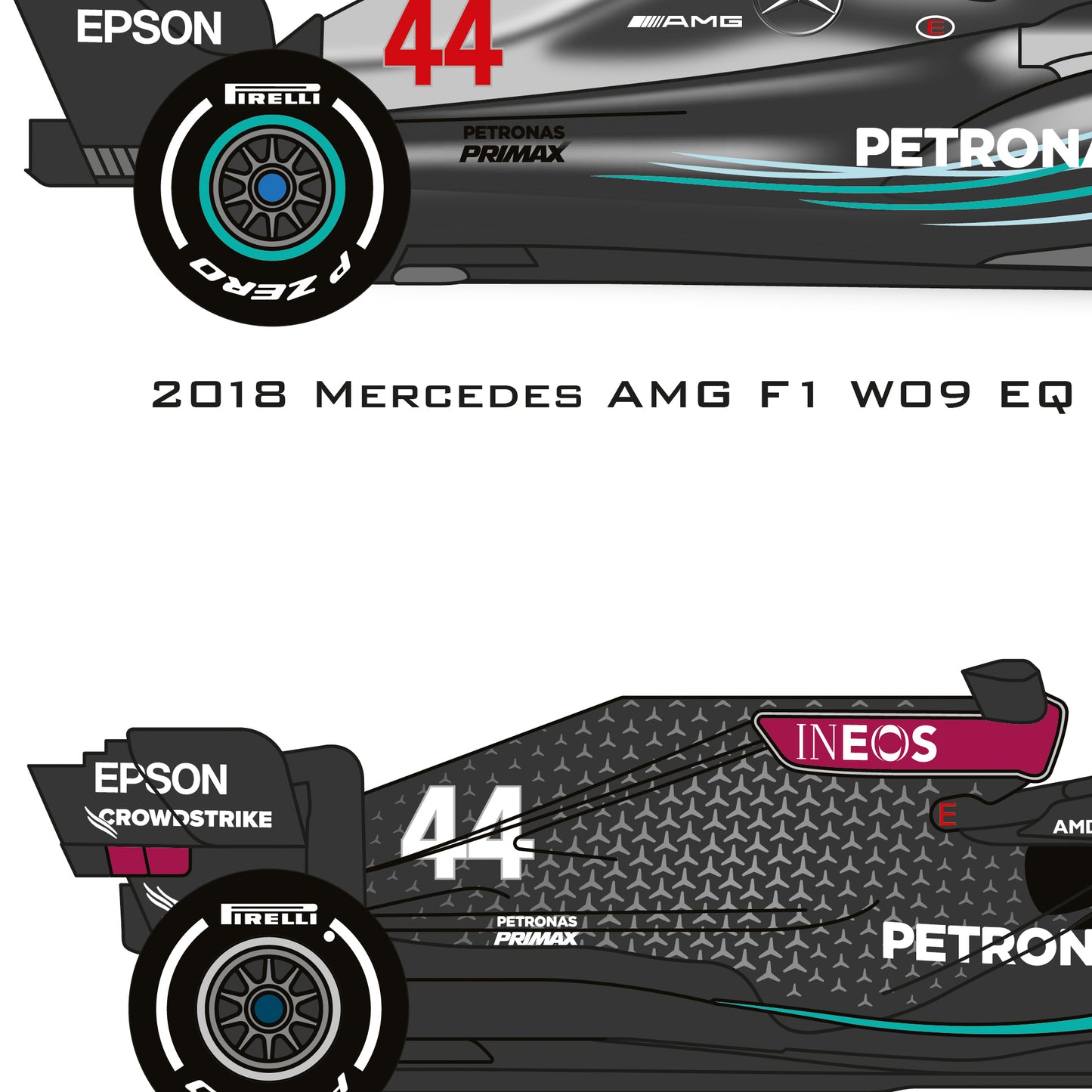 Lewis Hamilton 7 cars world championship Formula 1 print