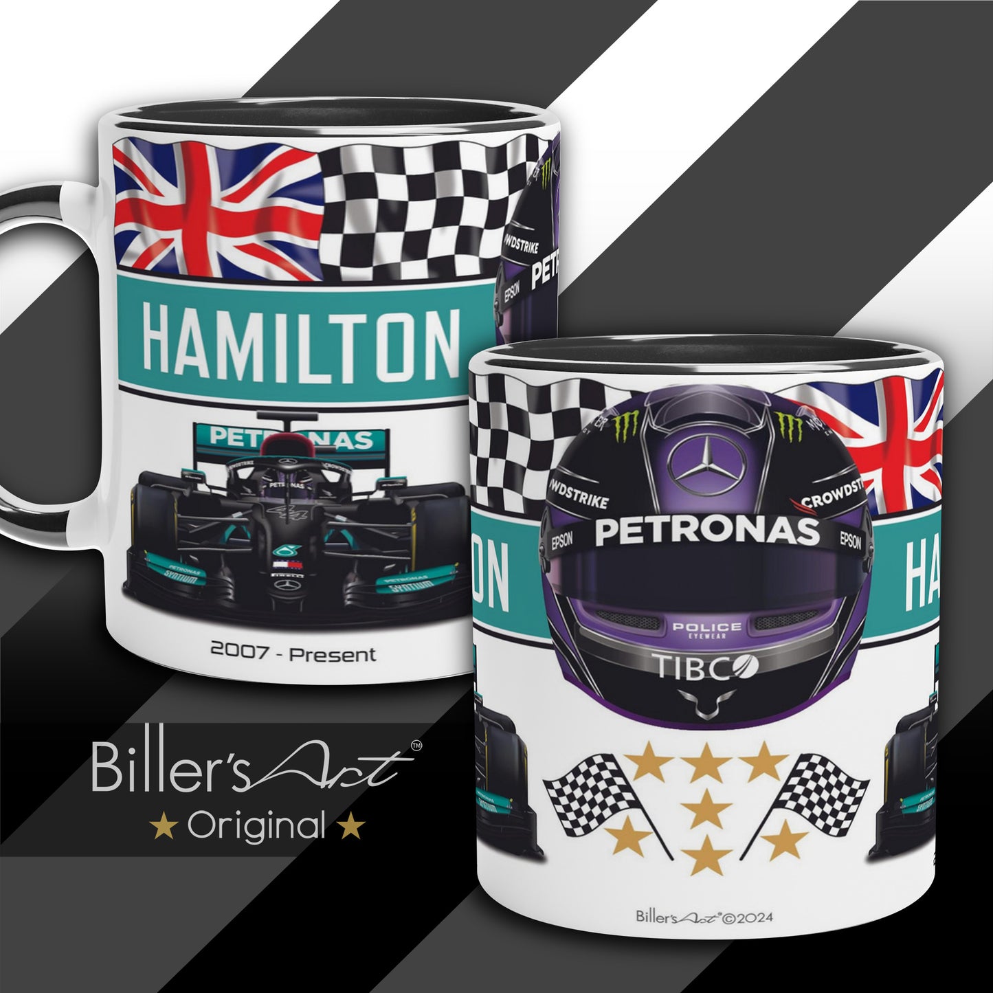Classic World Champion Lewis Hamilton's Car & Helmet Formula 1 Mug