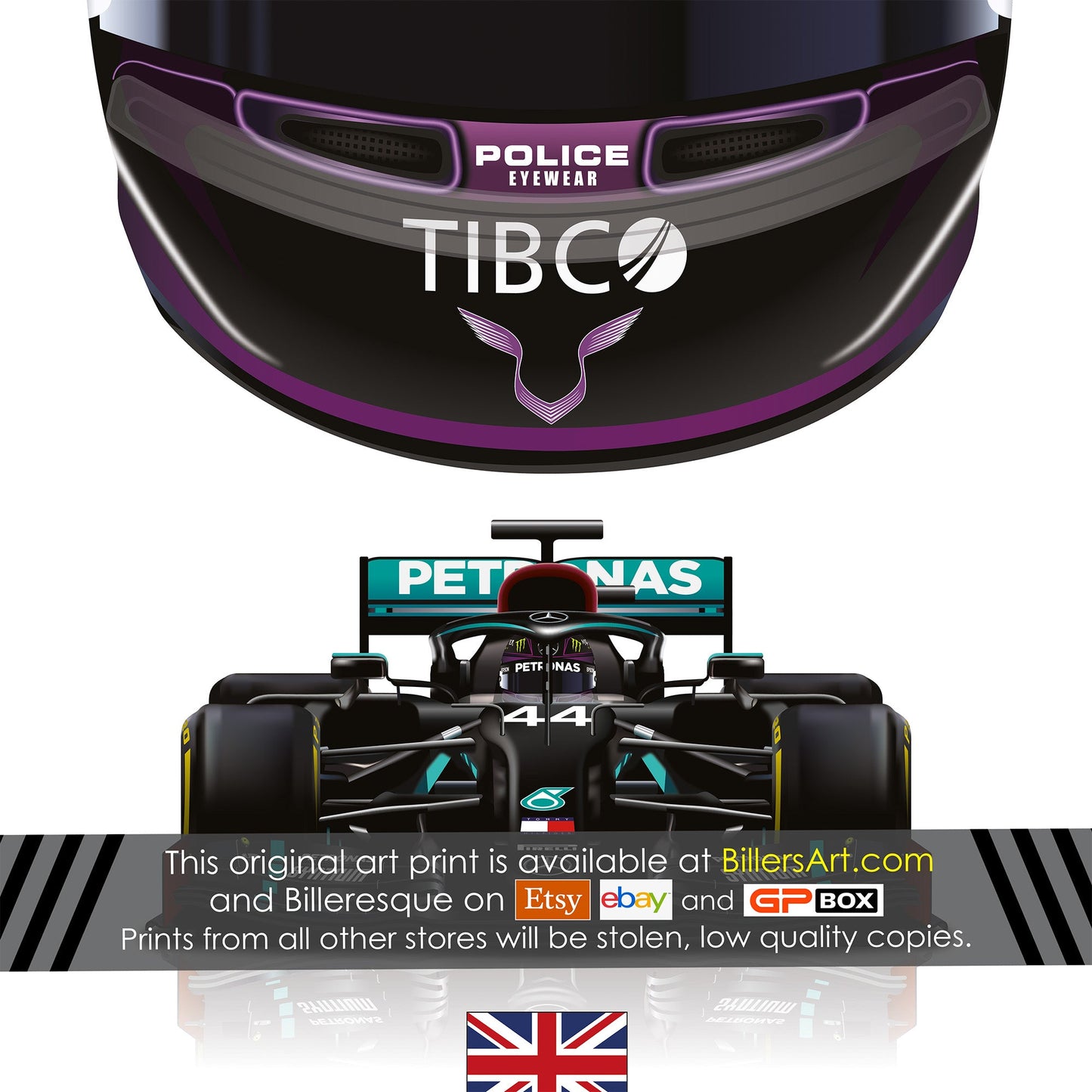 Lewis Hamilton 2020 World Champion Formula 1 Racing Print