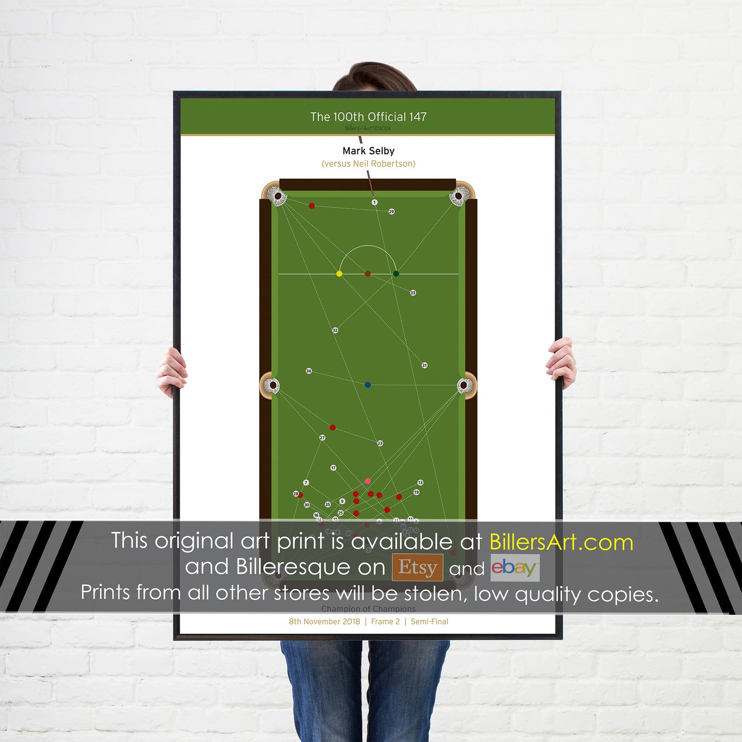 Snooker Poster - Mark Selby 147 - Snooker print wall art gift