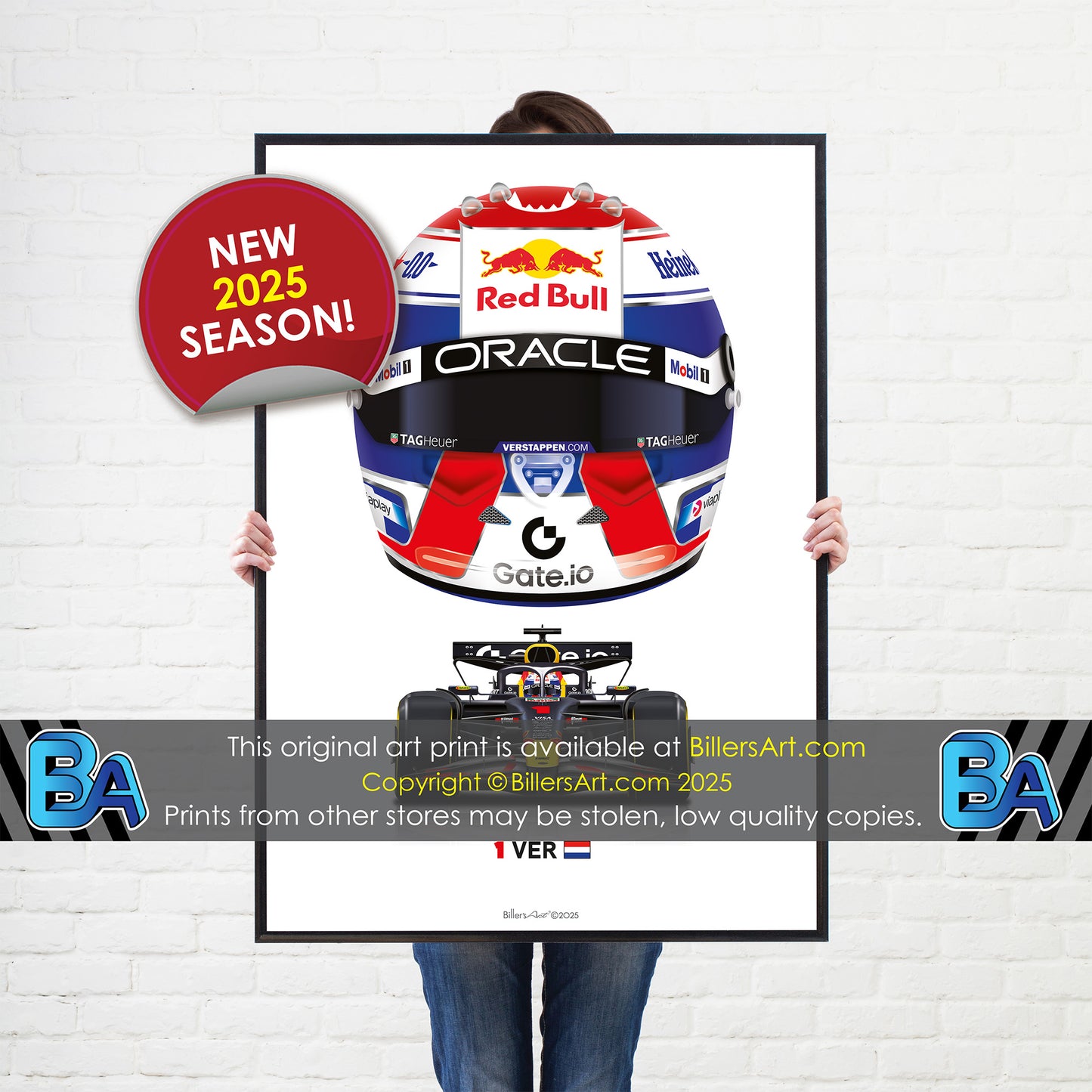Max Verstappen Formula 1 Racing Helmet 2025 Red Bull Print