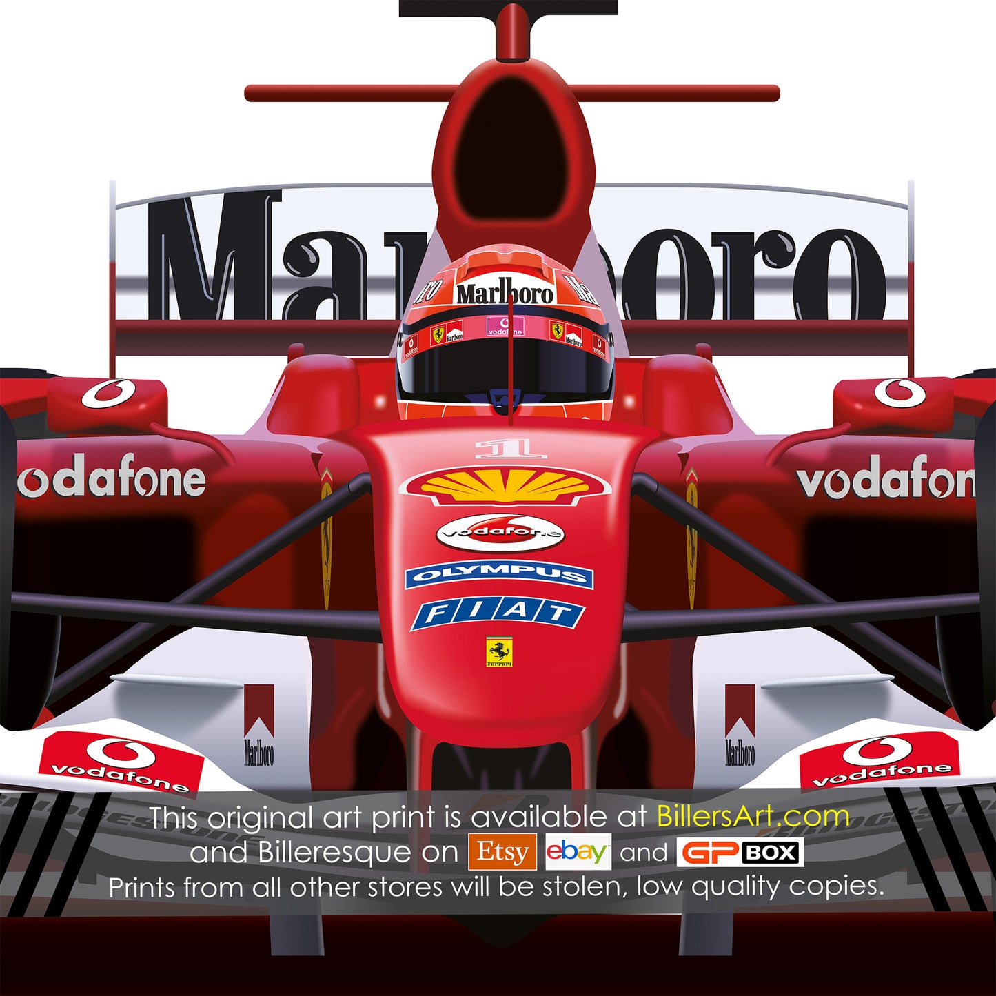 Michael Schumacher F1 Ferrari 2004 Formula 1 Racing Car Print