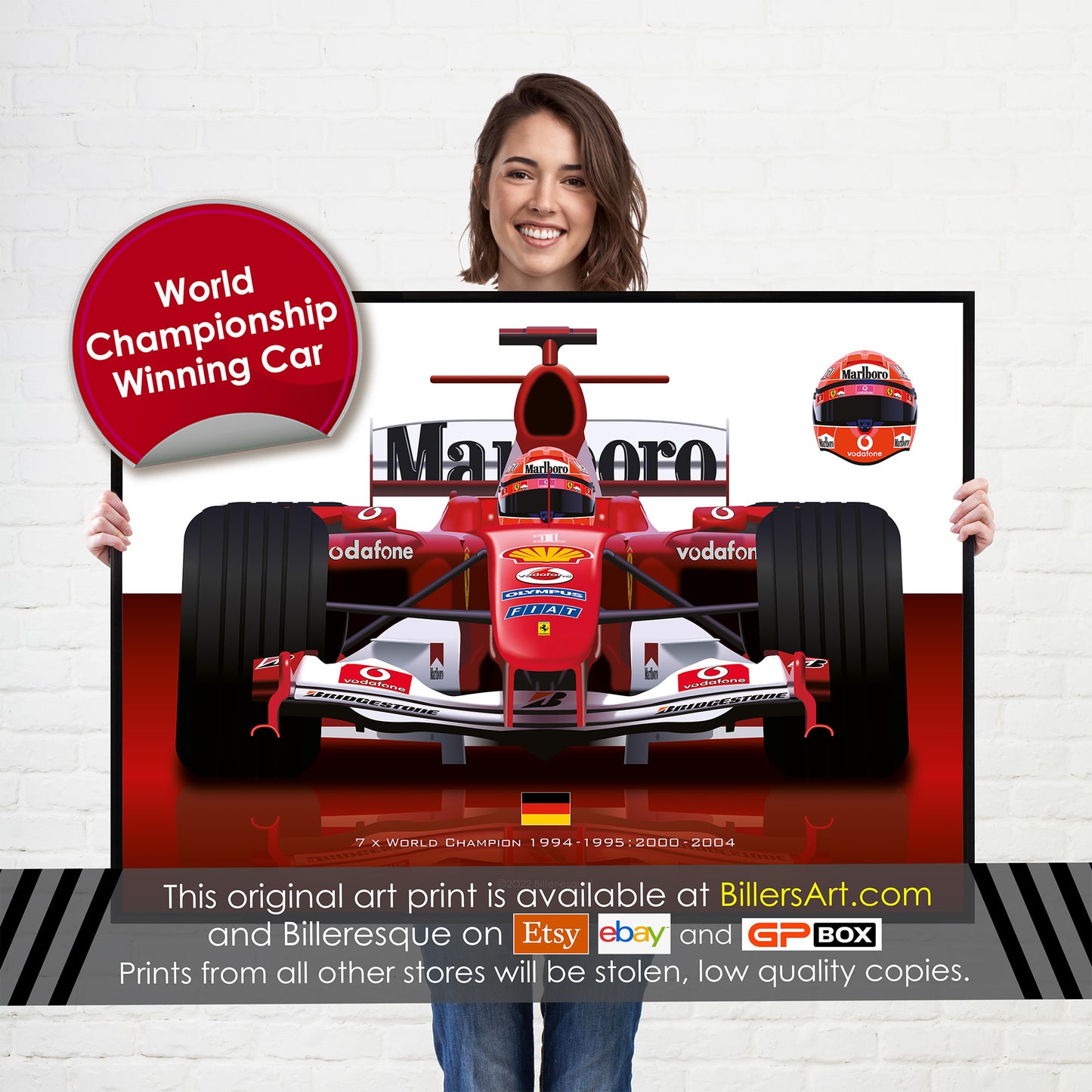 Michael Schumacher F1 Ferrari 2004 Formula 1 Racing Car Print