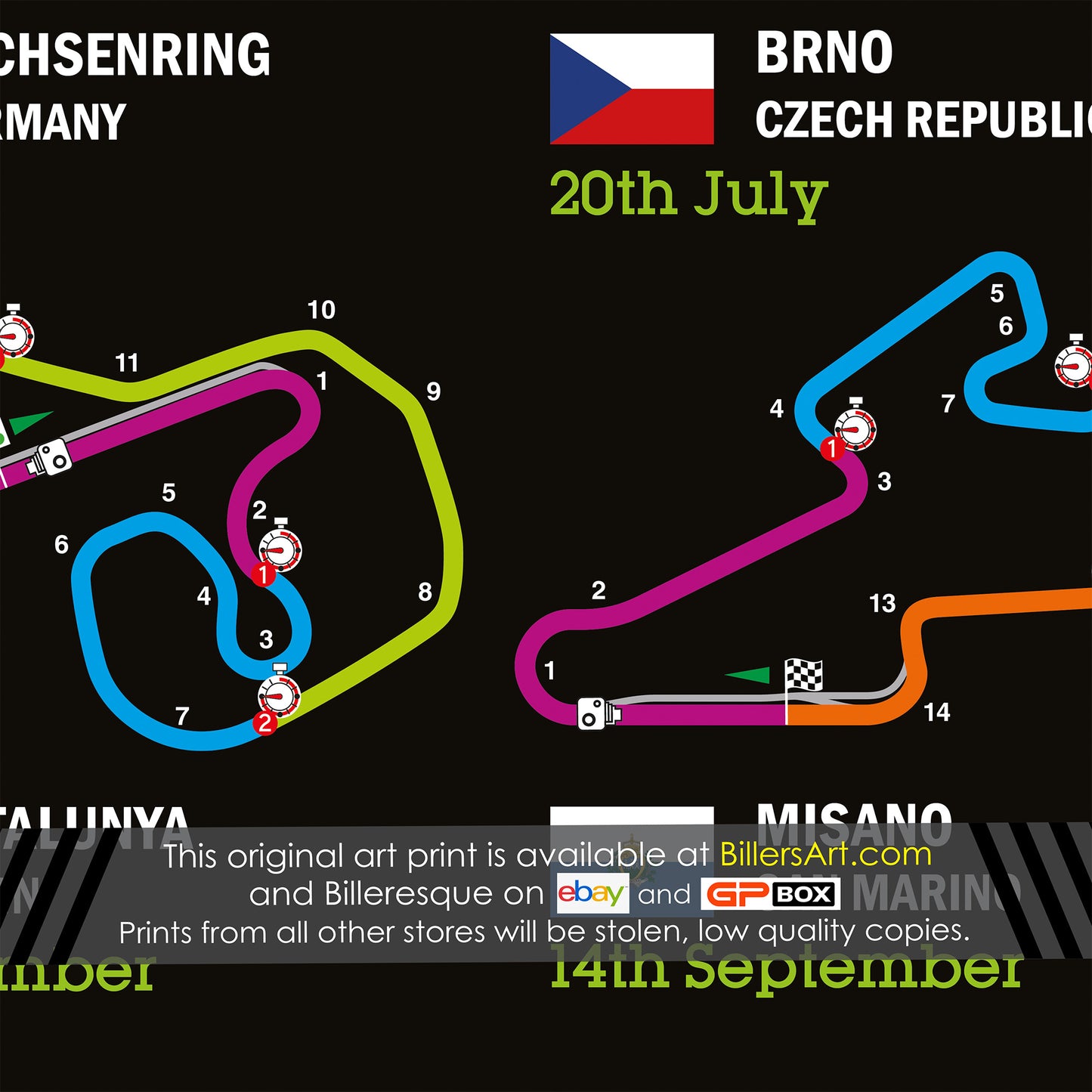 MotoGP 2025 Landscape Circuit Wall Calendar Fixtures