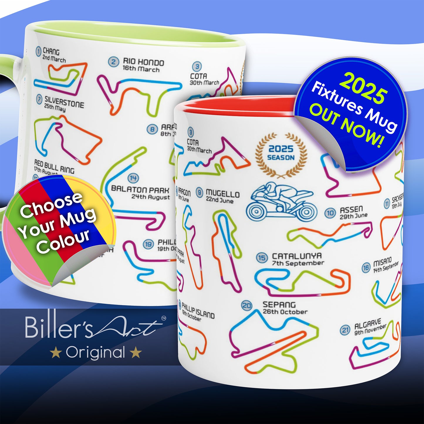 2025 MotoGP Circuit Calendar Mug