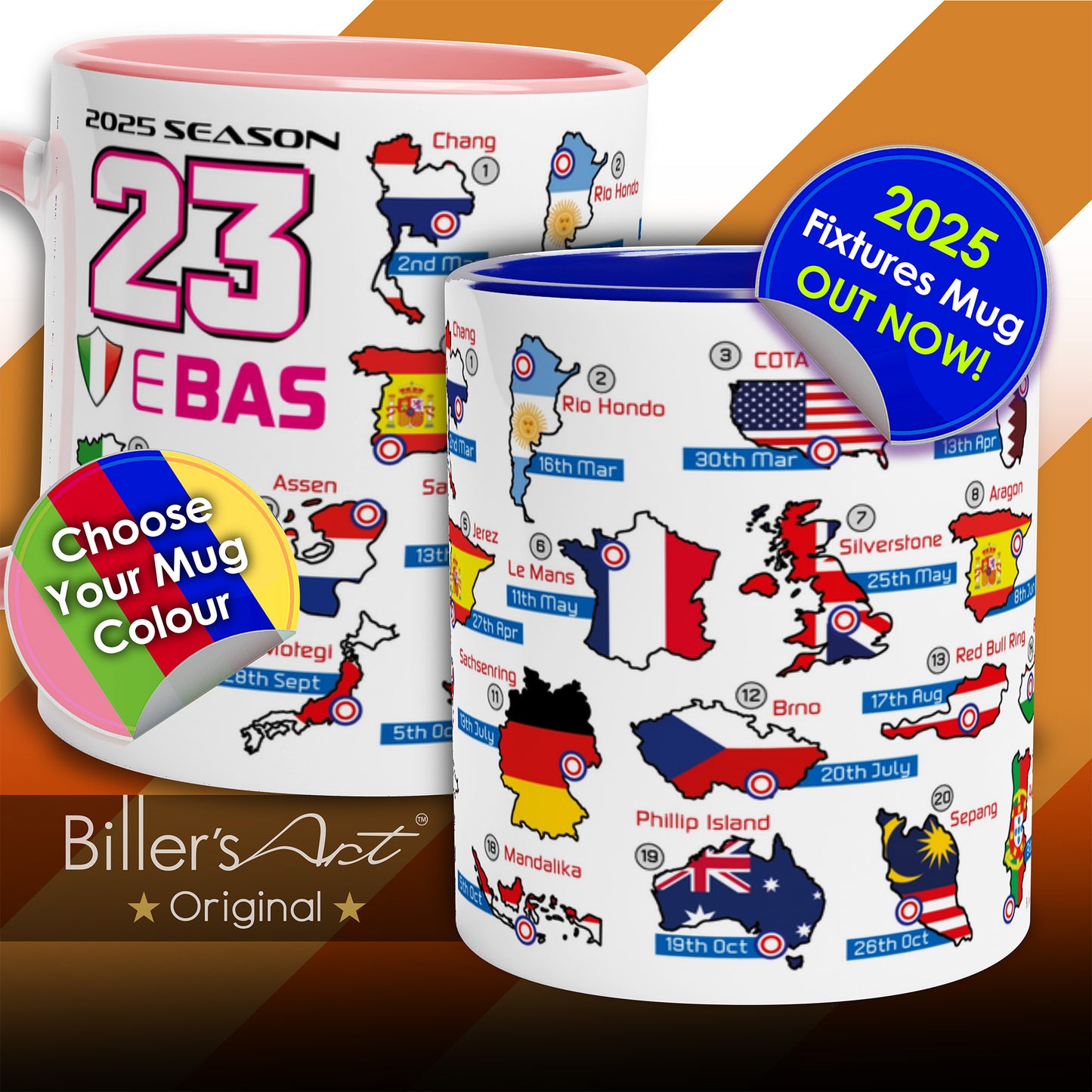 Enea Bastianini MotoGP 2025 Season Fixtures Racing Calendar Mug