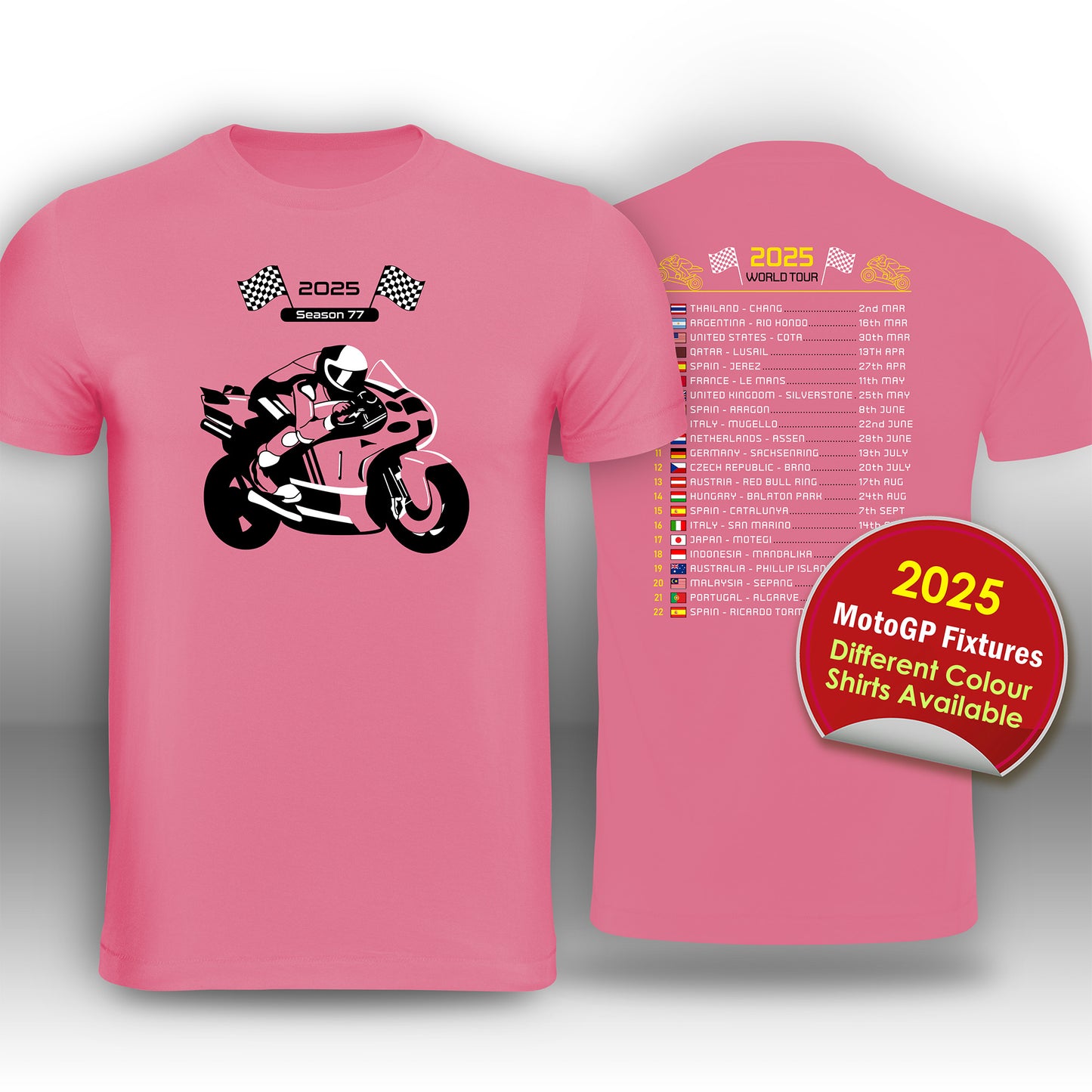 MotoGP 2025 Race Calendar T-Shirt