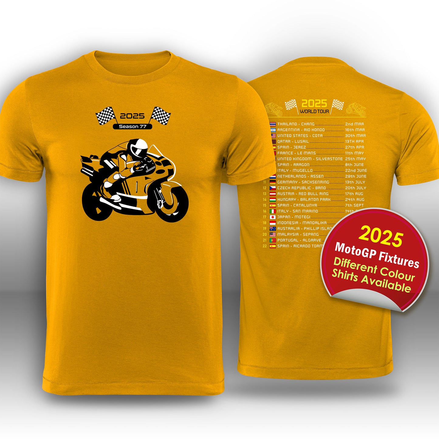 MotoGP 2025 Race Calendar T-Shirt