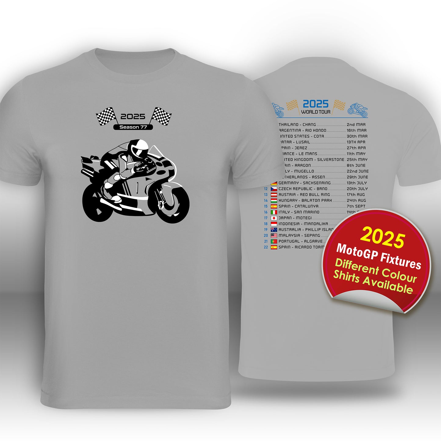 MotoGP 2025 Race Calendar T-Shirt