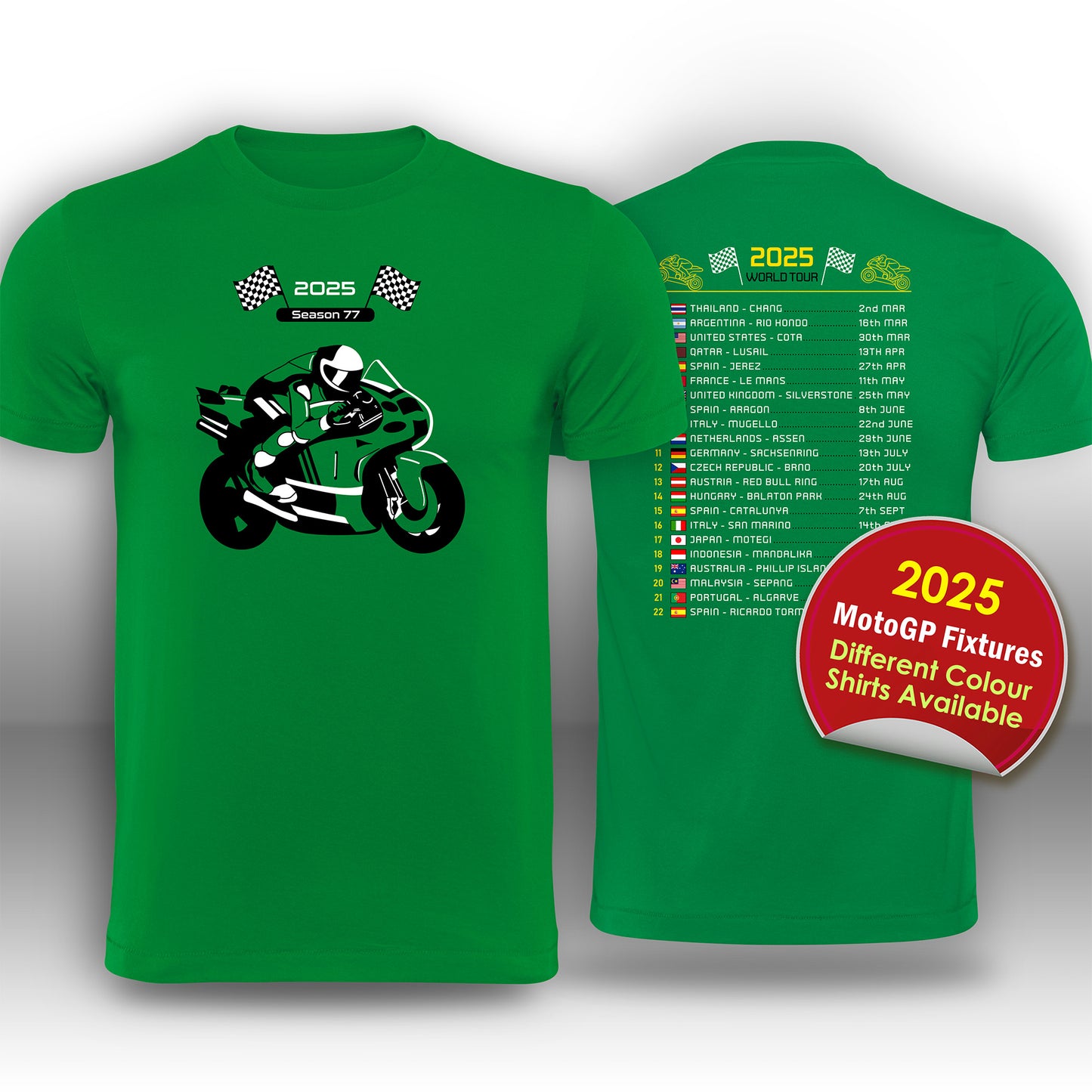 MotoGP 2025 Race Calendar T-Shirt