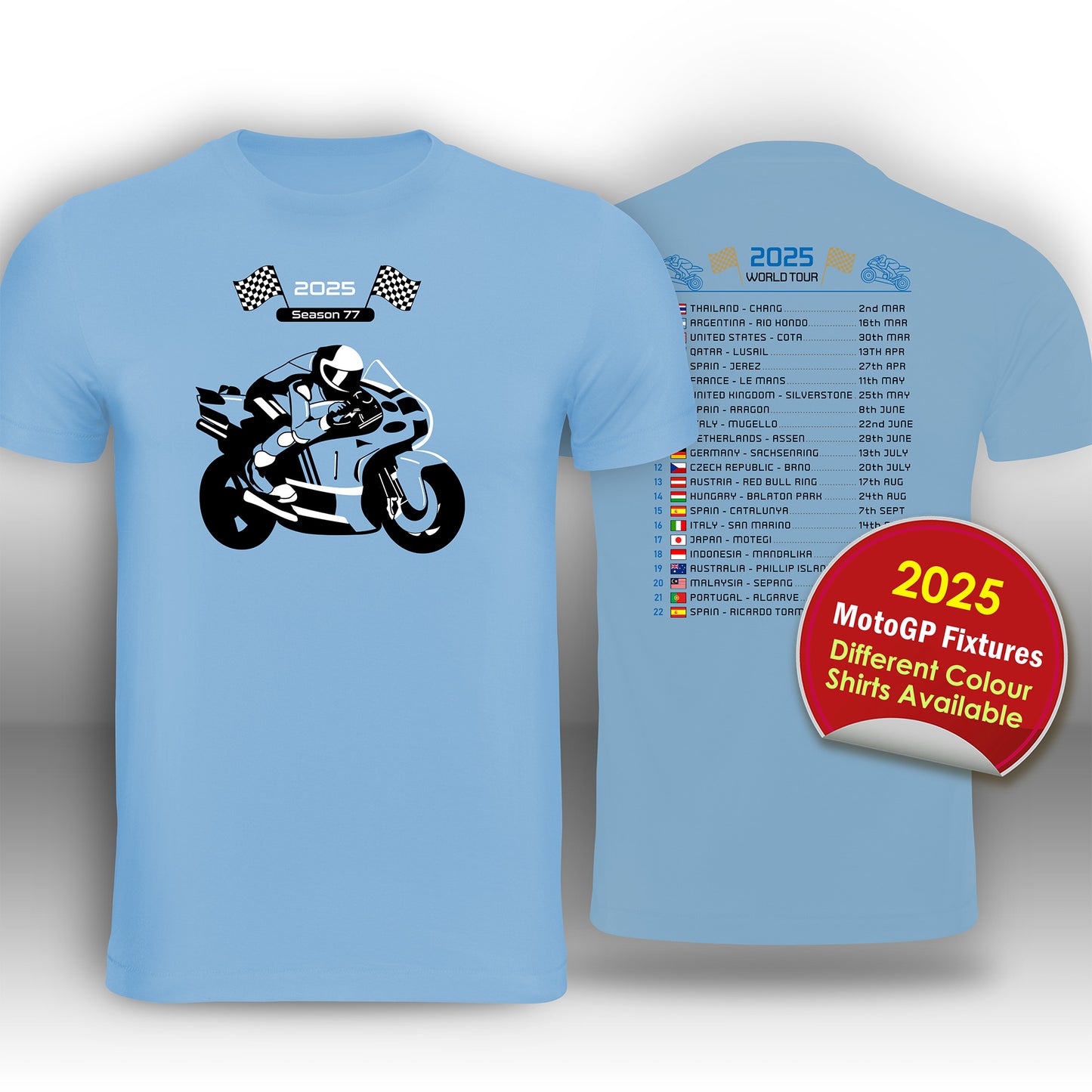 MotoGP 2025 Race Calendar T-Shirt