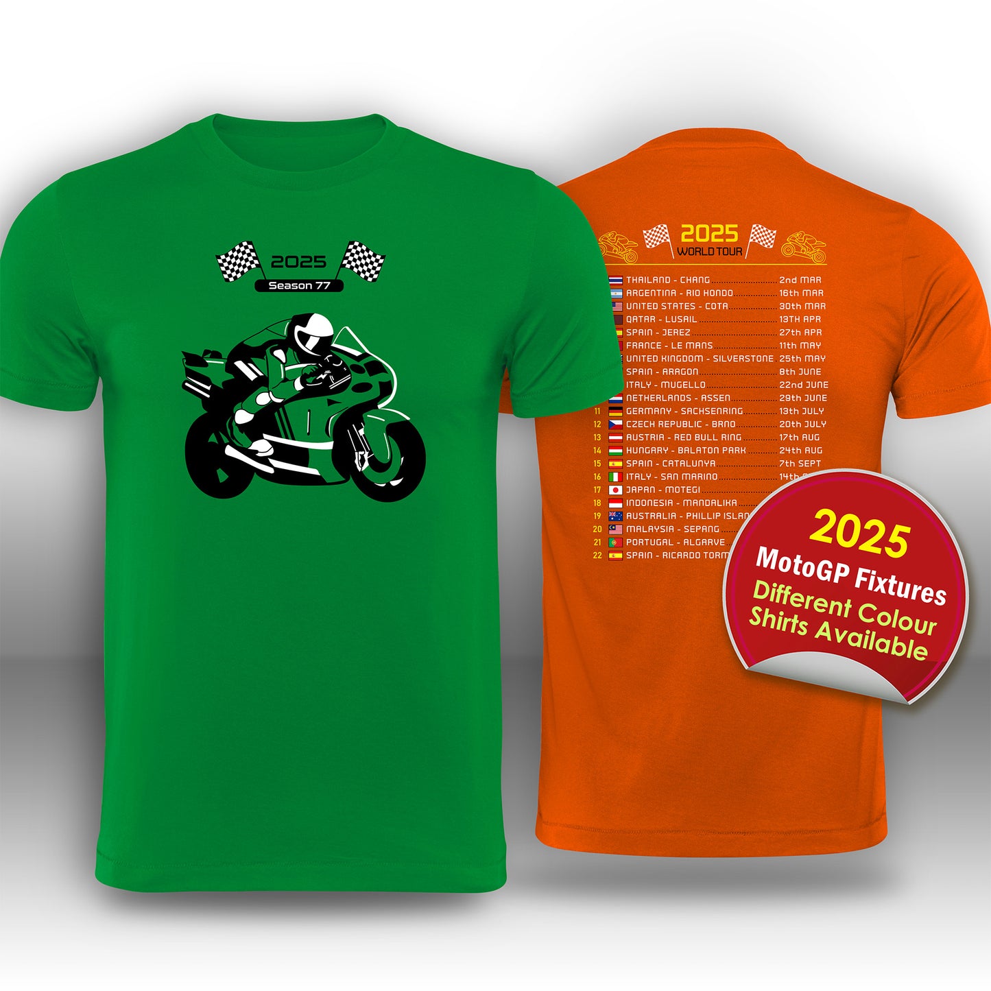 MotoGP 2025 Race Calendar T-Shirt