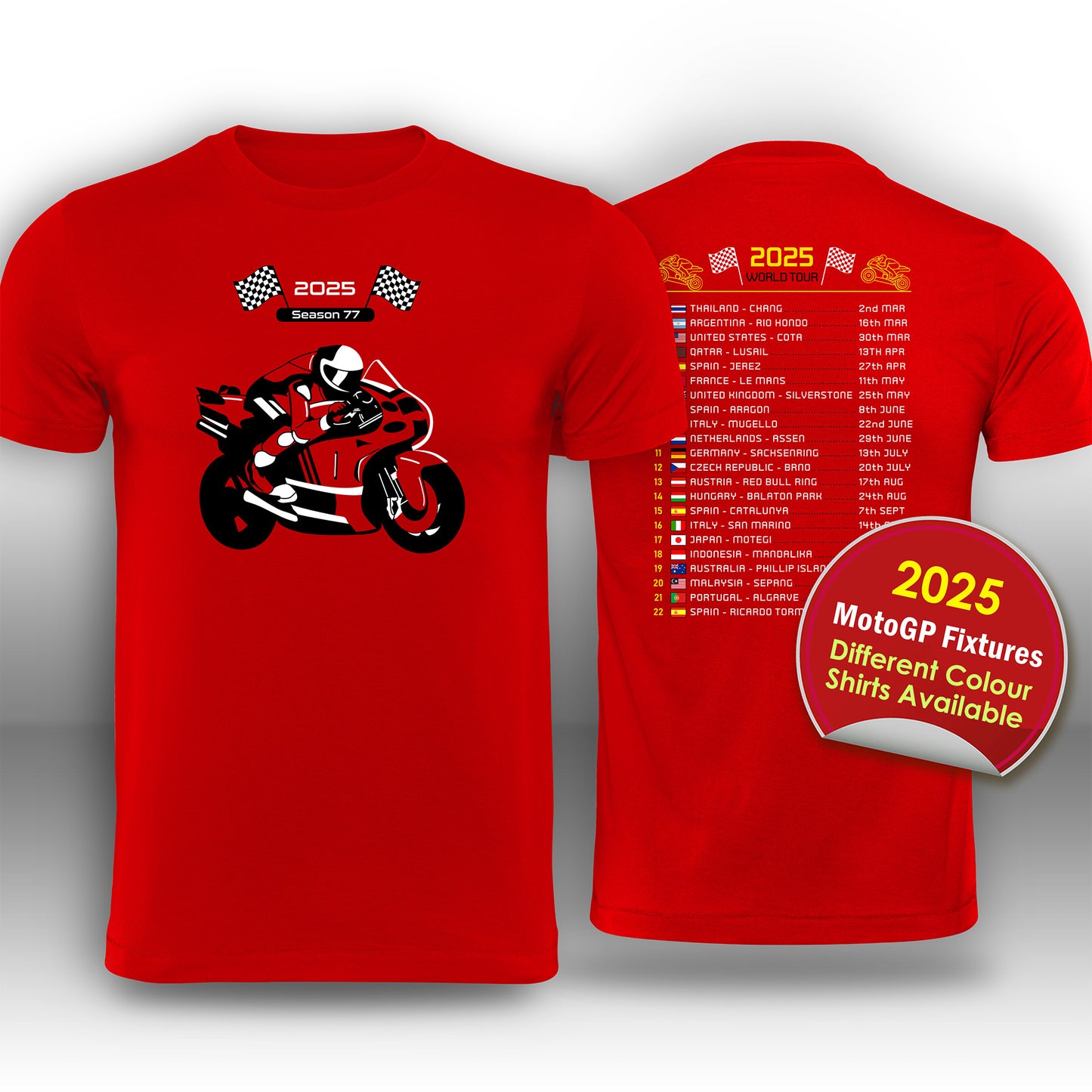 MotoGP 2025 Race Calendar T-Shirt