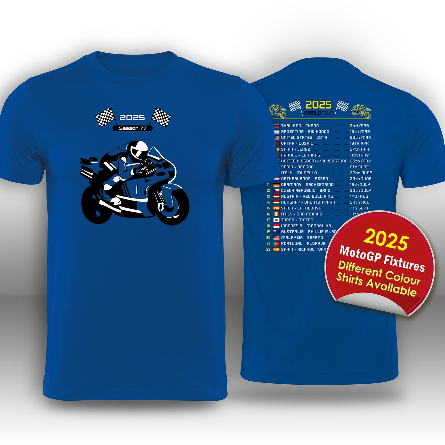 MotoGP 2025 Race Calendar T-Shirt