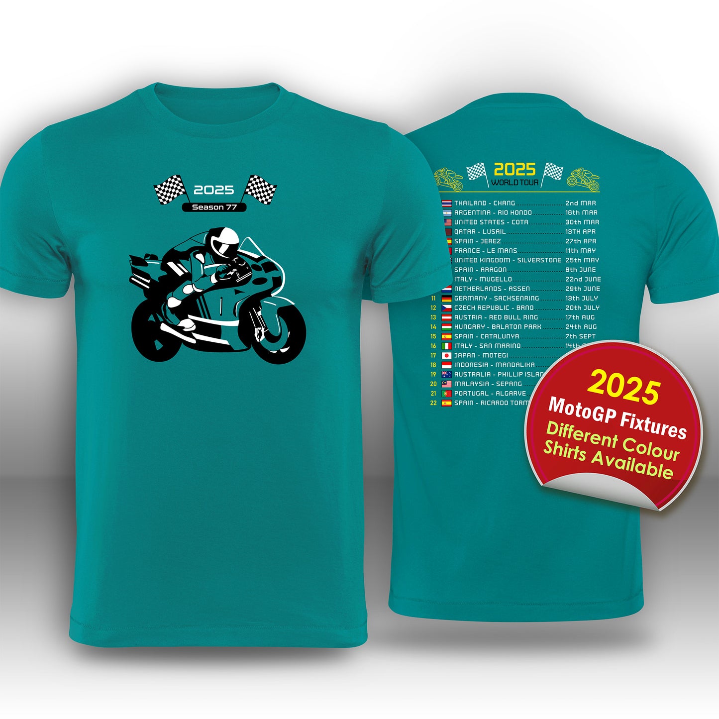 MotoGP 2025 Race Calendar T-Shirt