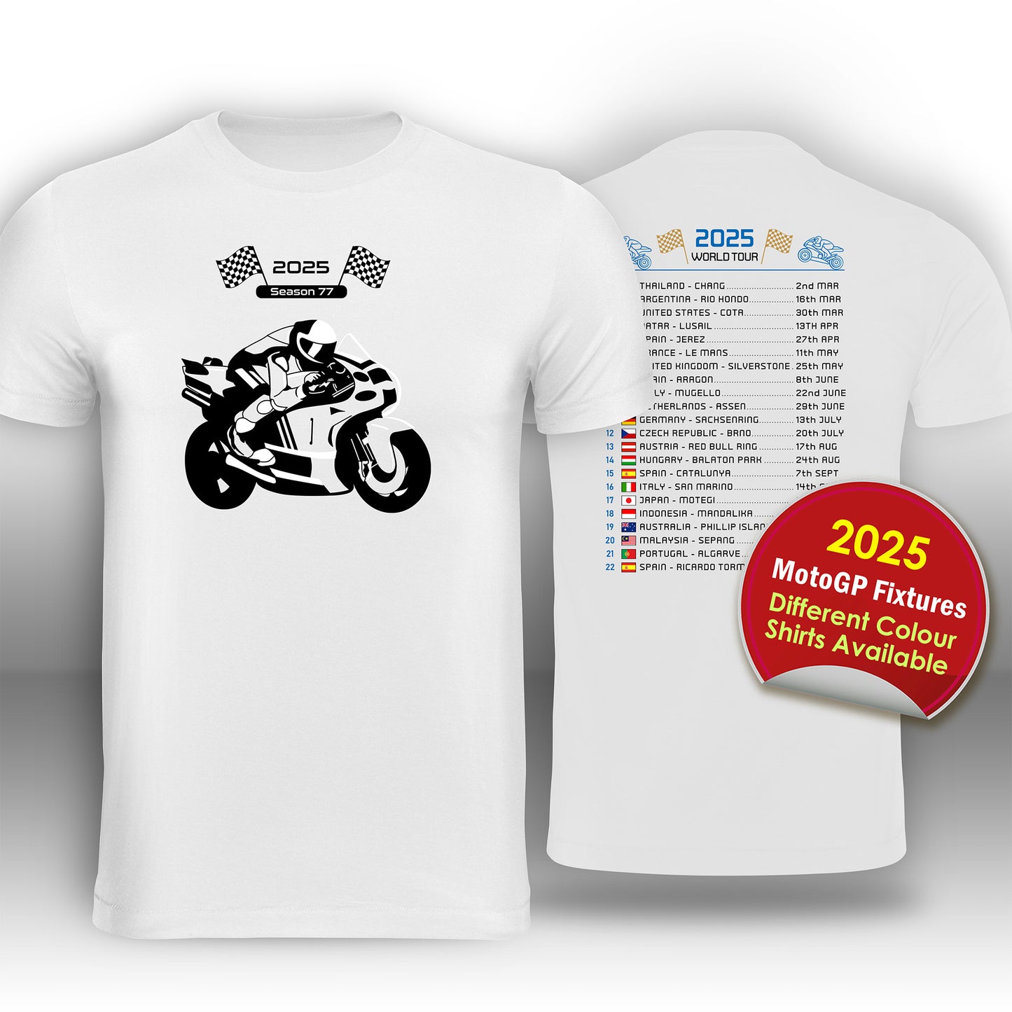 MotoGP 2025 Race Calendar T-Shirt