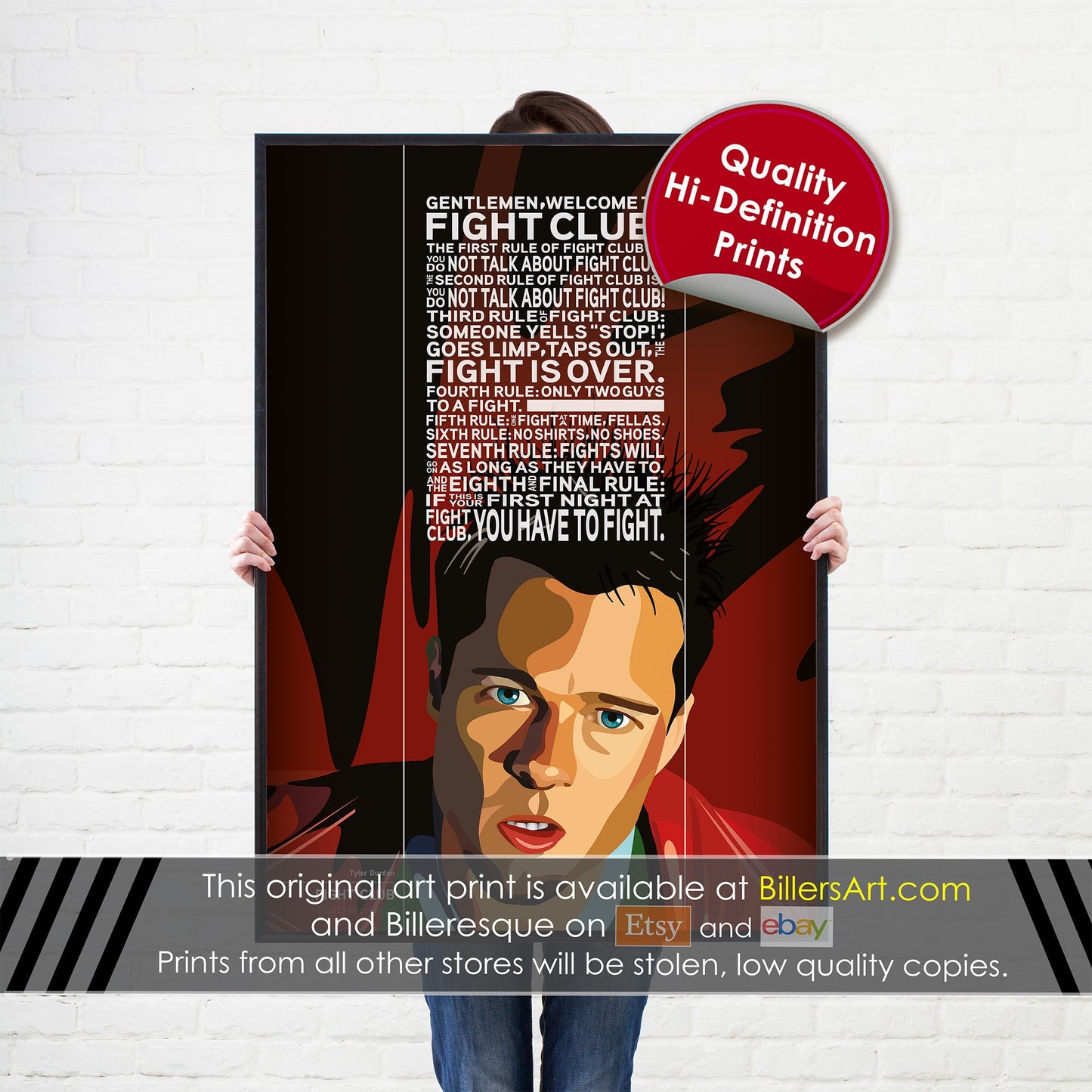 Tyler Durden Brad Pitt Quote Fight Club Movie Print