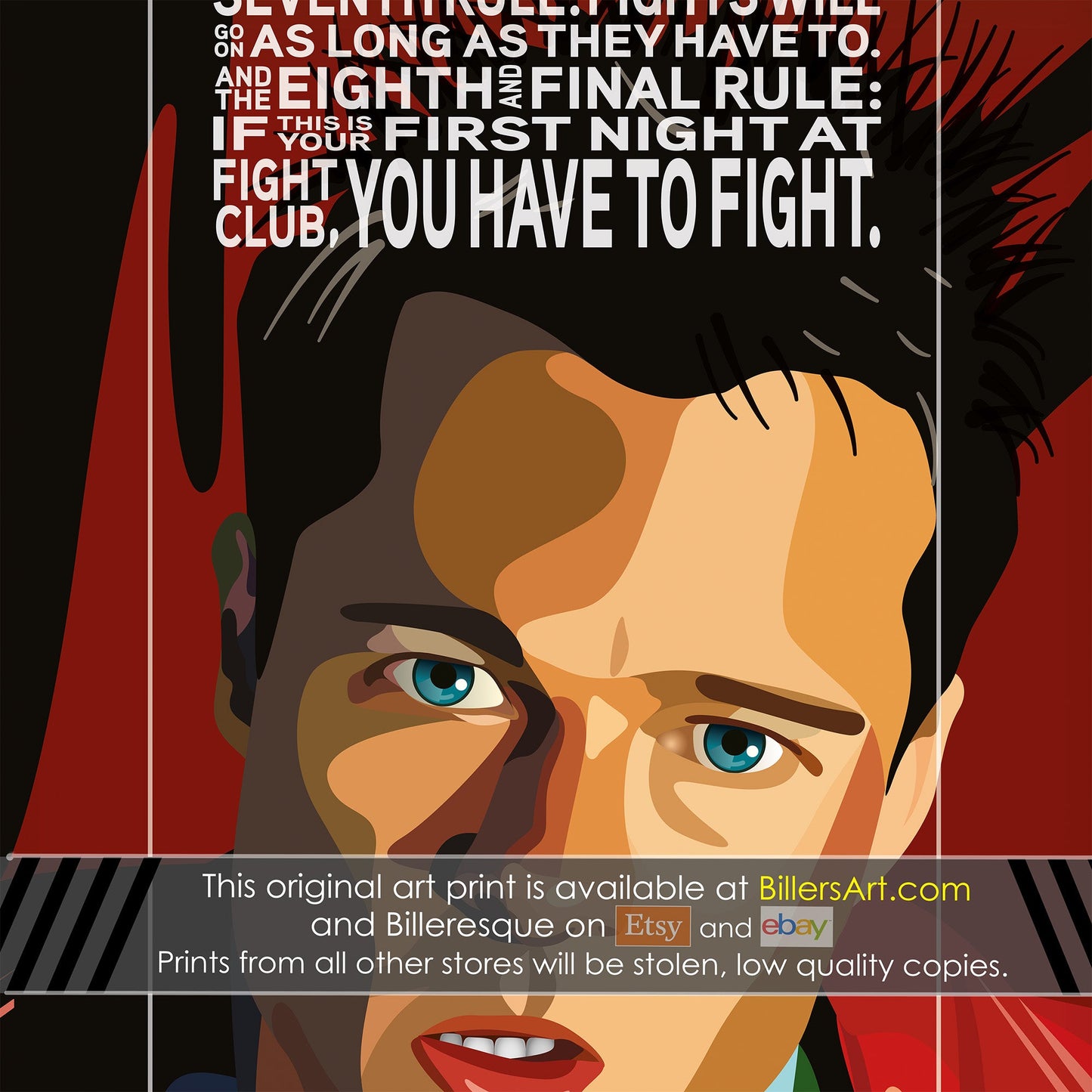 Tyler Durden Brad Pitt Quote Fight Club Movie Print