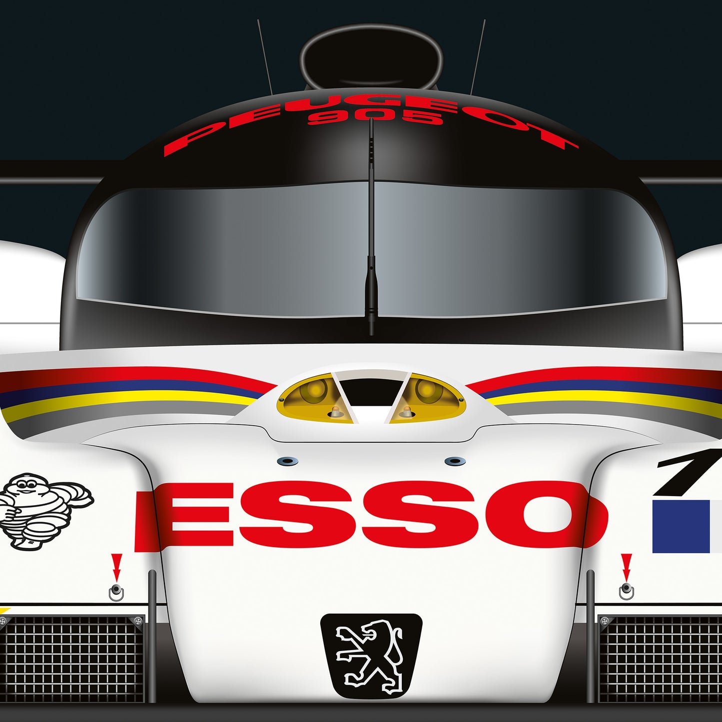 Peugeot 905 EVO Endurance Racing Car Poster Wall Print - Biller's Art Le Mans Print