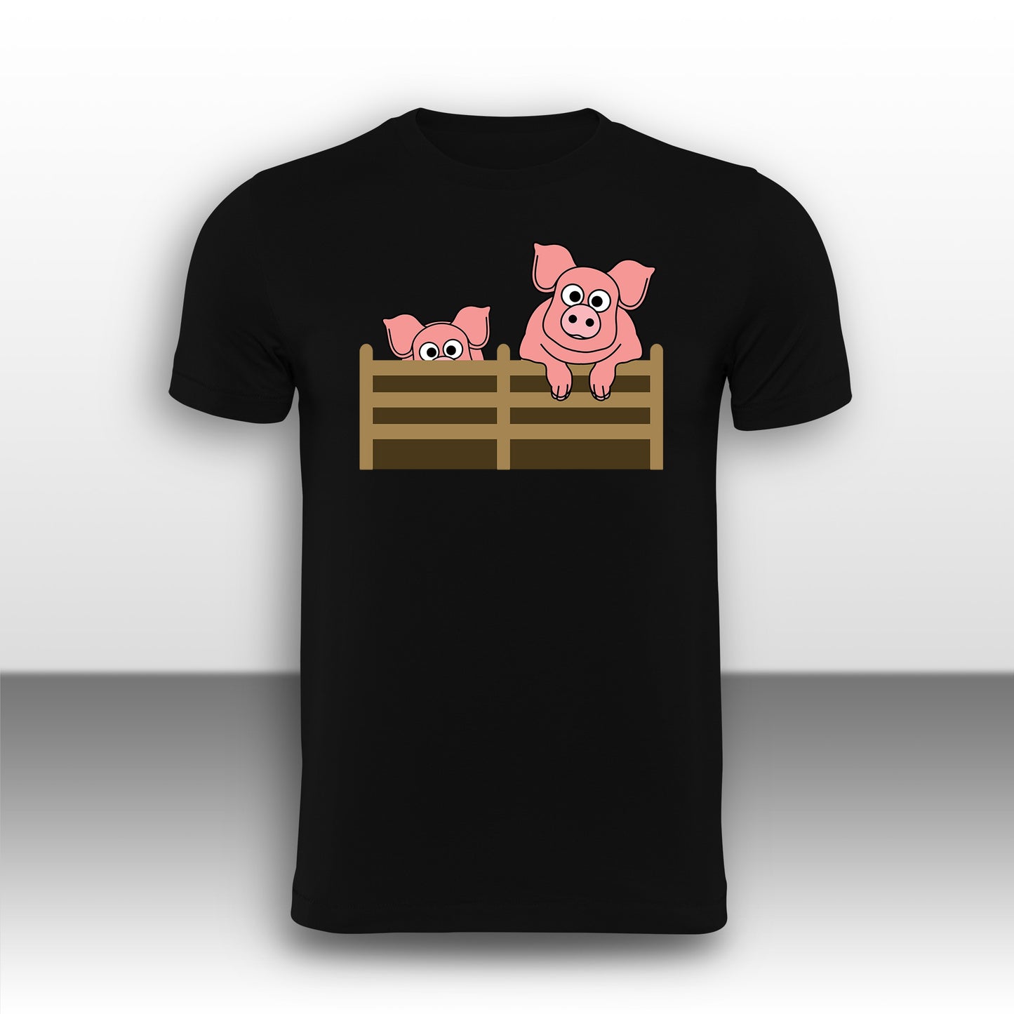 Happy Pigs Adult T-Shirt from the Farm Yard Collection