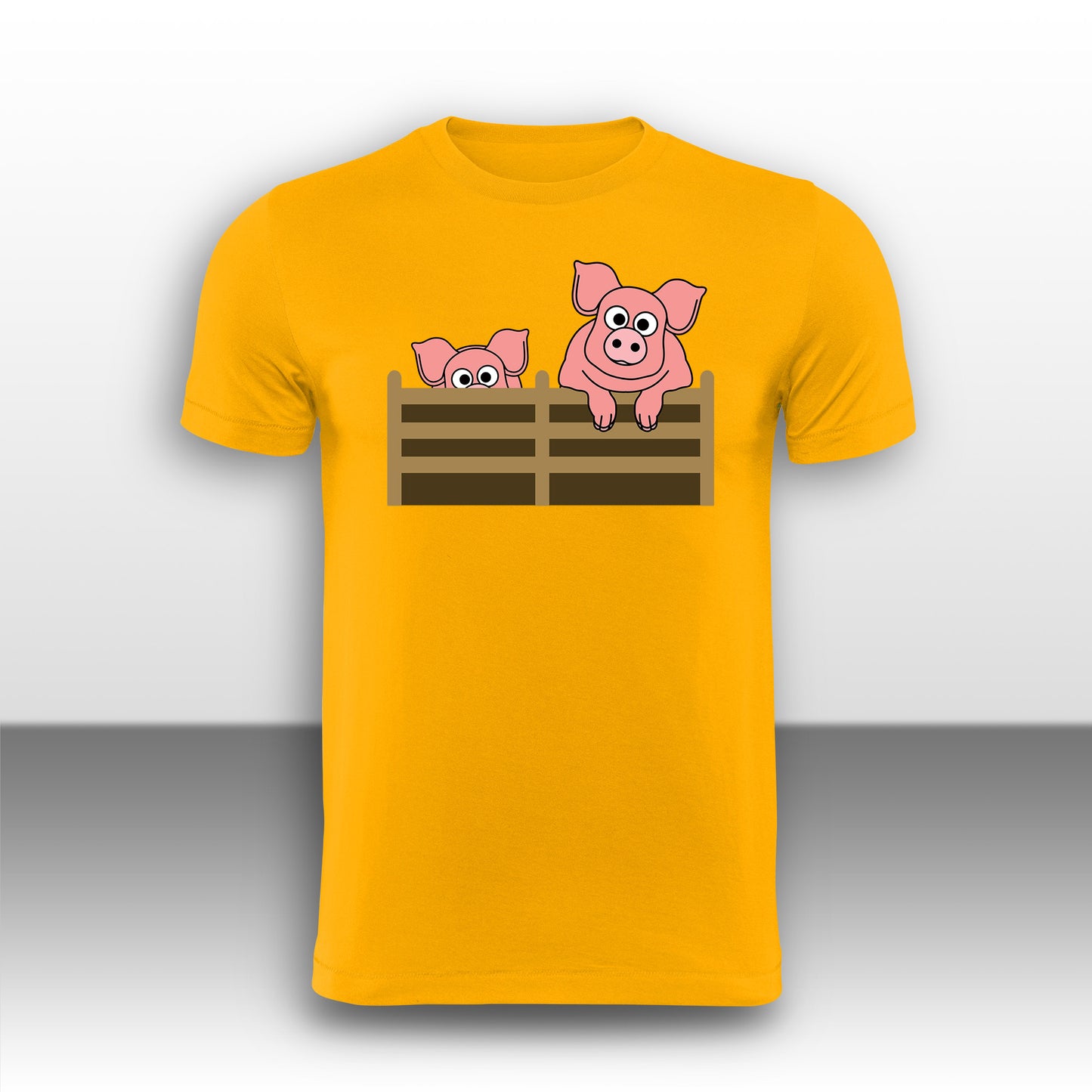 Happy Pigs Adult T-Shirt from the Farm Yard Collection