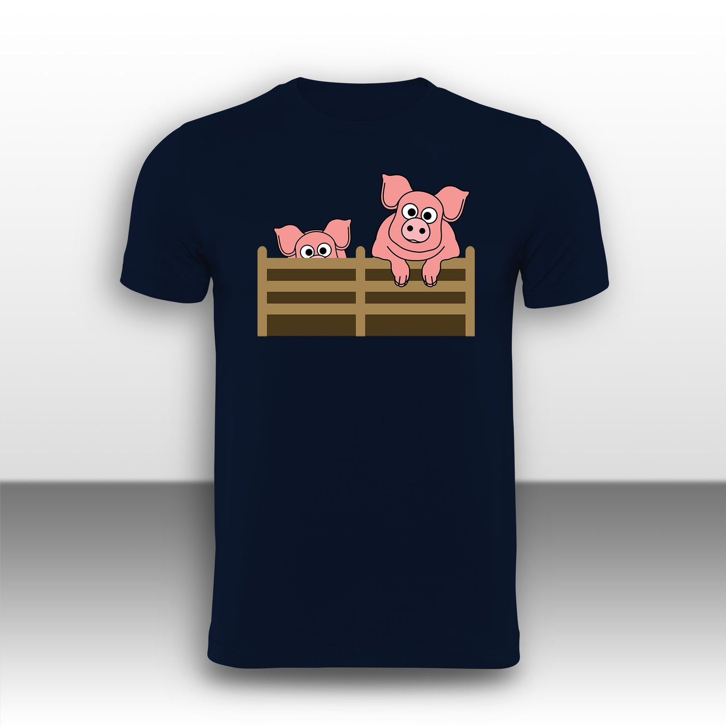 Happy Pigs Adult T-Shirt from the Farm Yard Collection