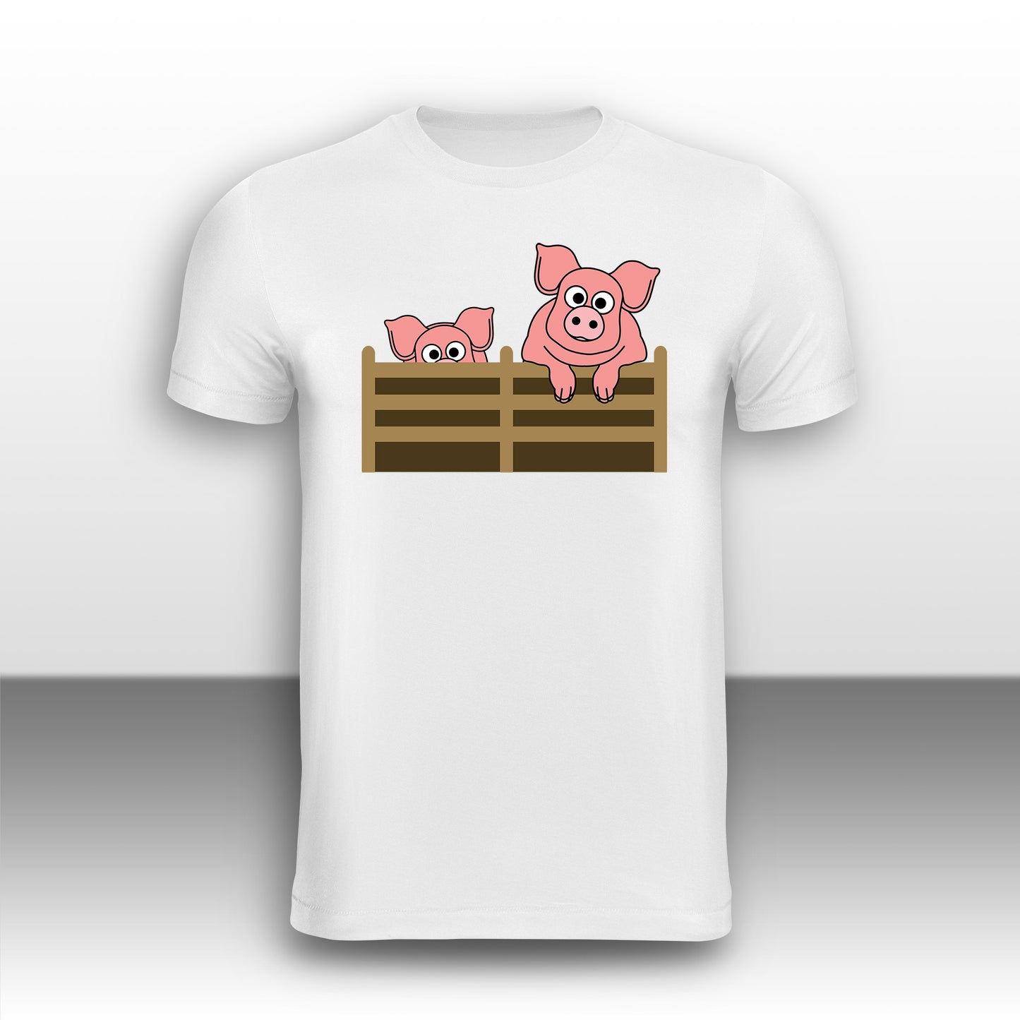Happy Pigs Adult T-Shirt from the Farm Yard Collection