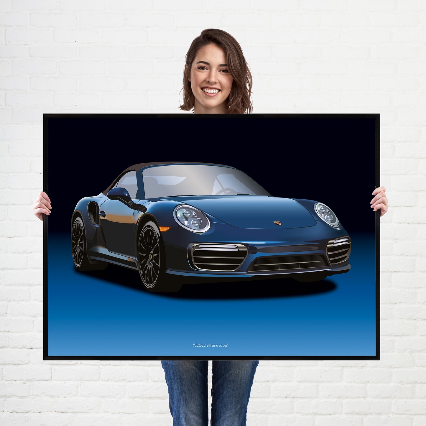 Porsche 911 Turbo Supercar Poster - fast sports cars print