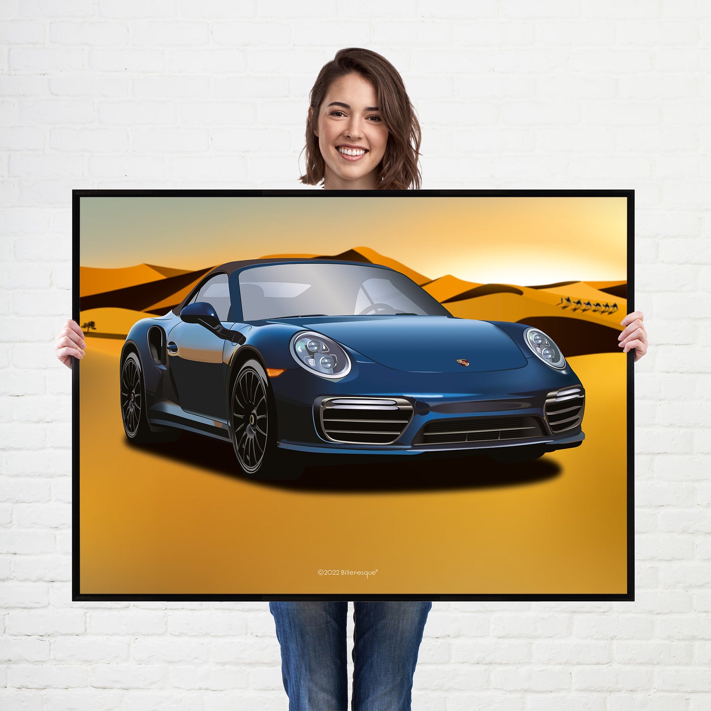 Porsche 911 Turbo Supercar Poster - fast sports cars print