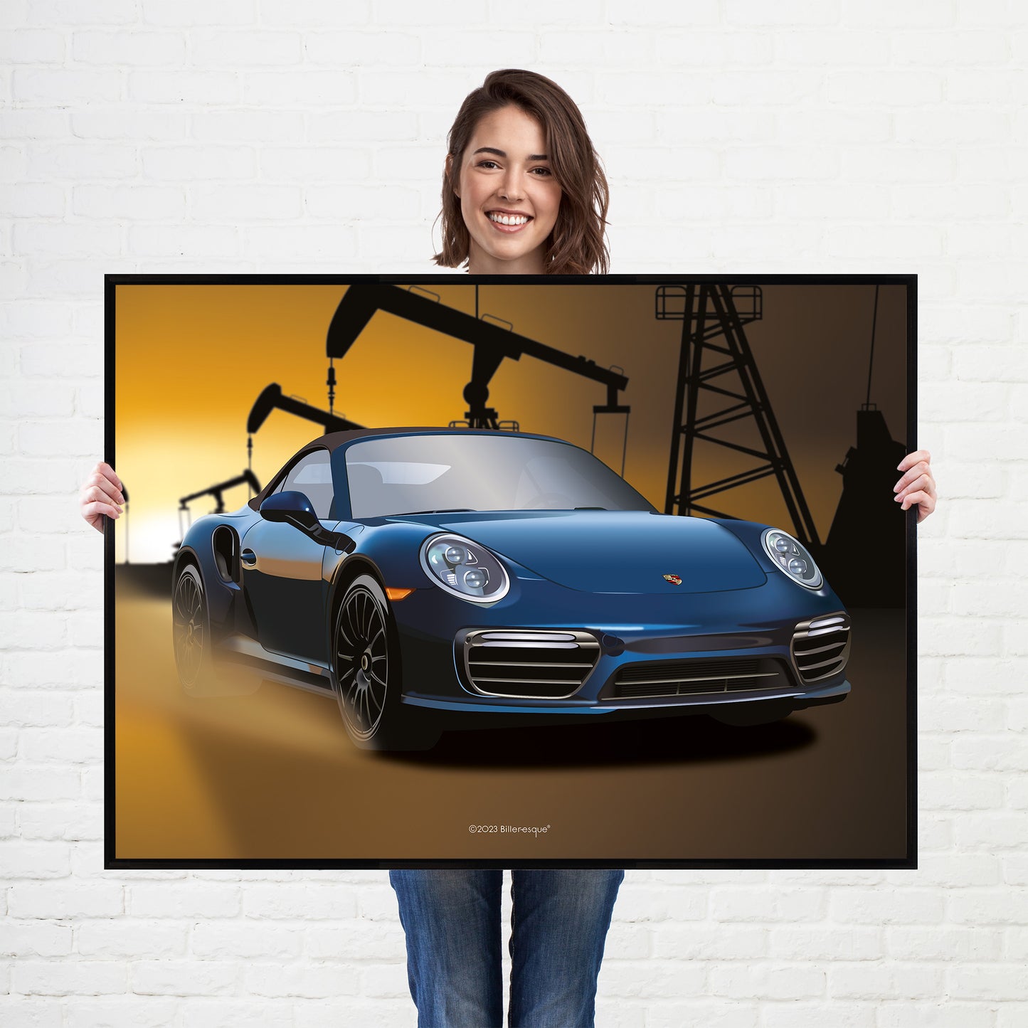 Porsche 911 Turbo Supercar Poster - fast sports cars print